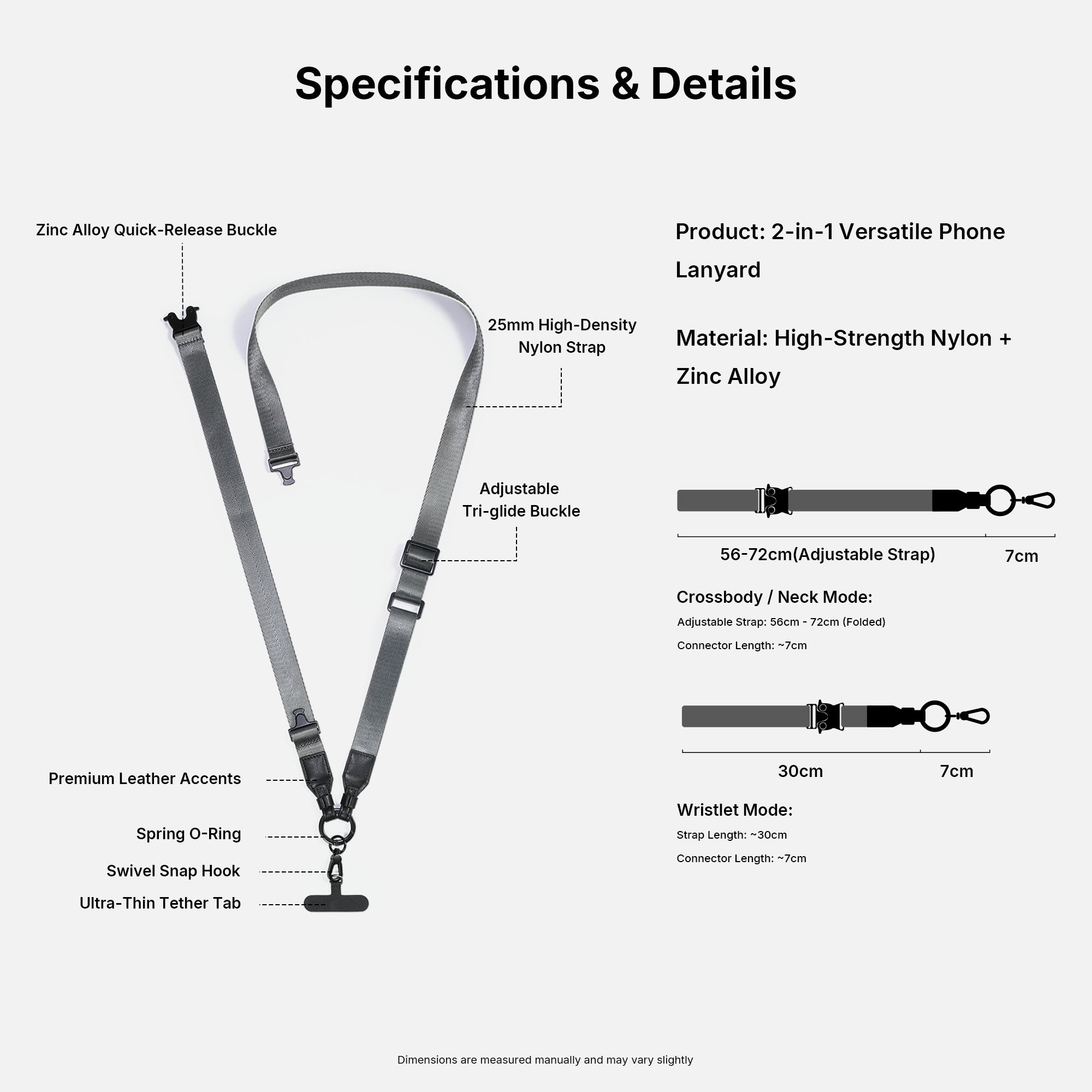Adjustable 2 in 1 Utility Crossbody Phone Strap