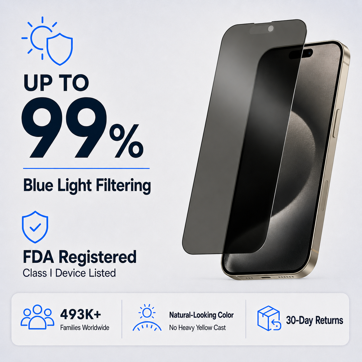 Ultra HD & Privacy Glass Screen Protector for iPhone 15 PRO