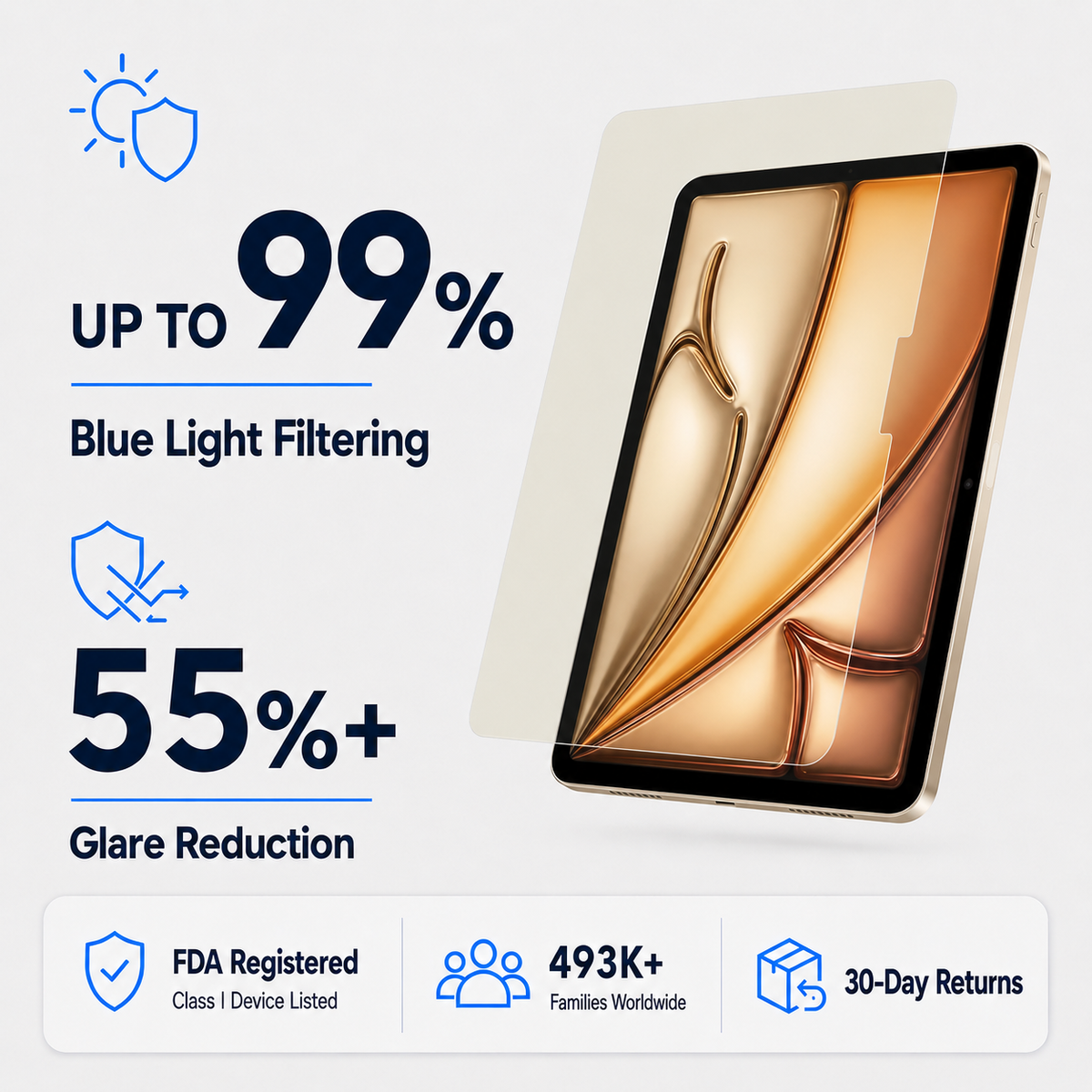 Anti Glare Matte Glass Screen Protector for 13-inch iPad Air 6/7 (2024-2025)