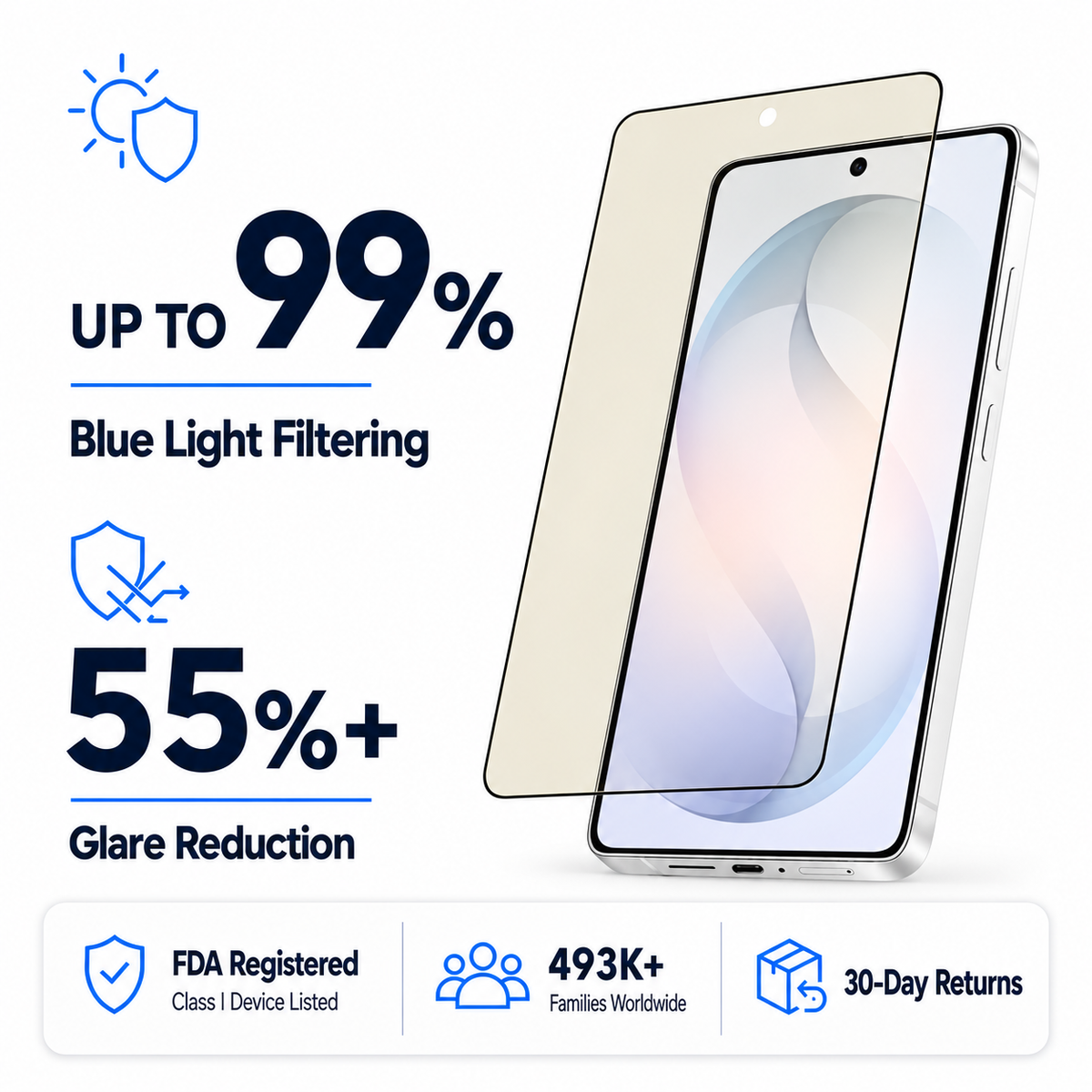 Anti Glare Matte Glass Screen Protector for Samsung Galaxy S26