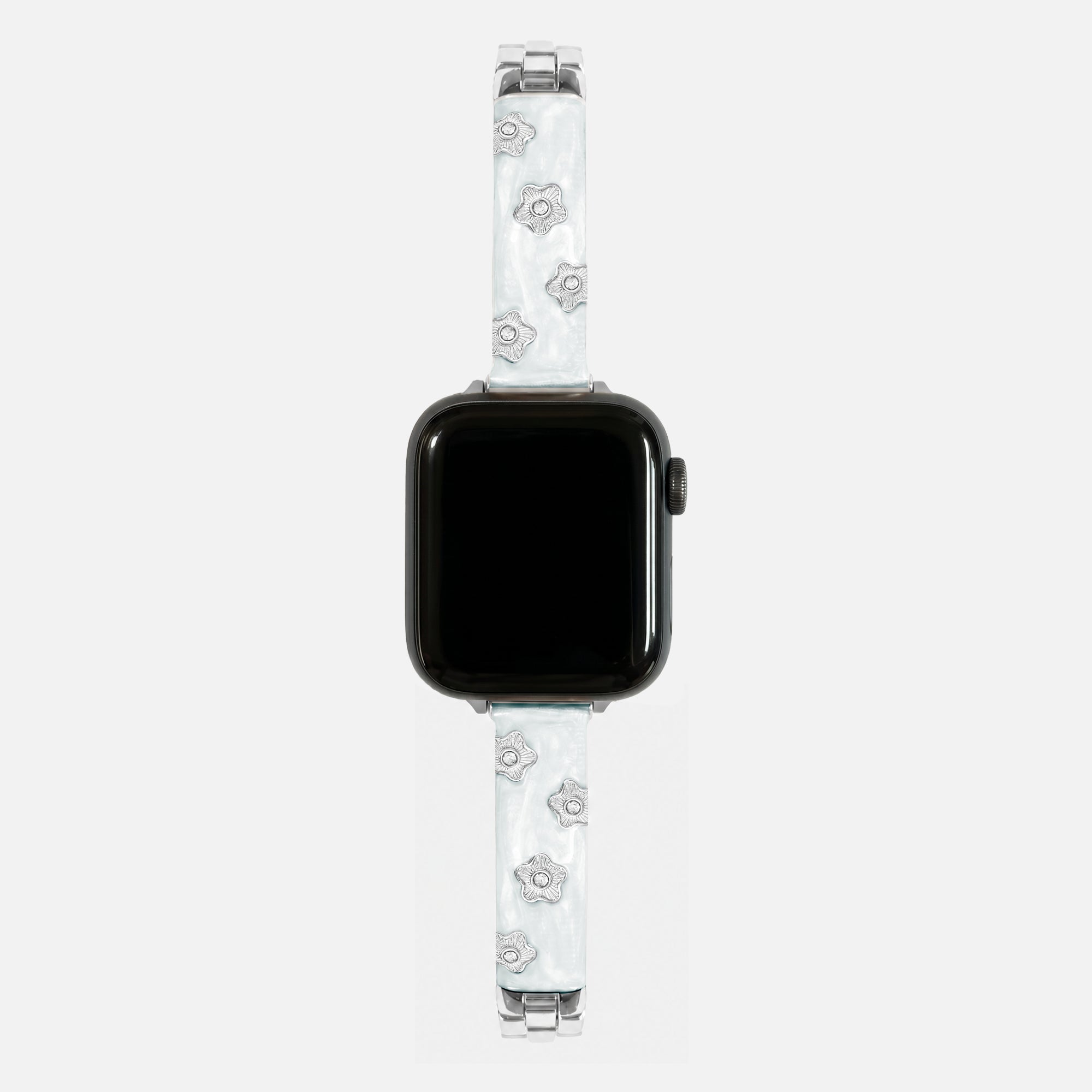 Glittered Flower Diamond Metal Band for Apple Watch