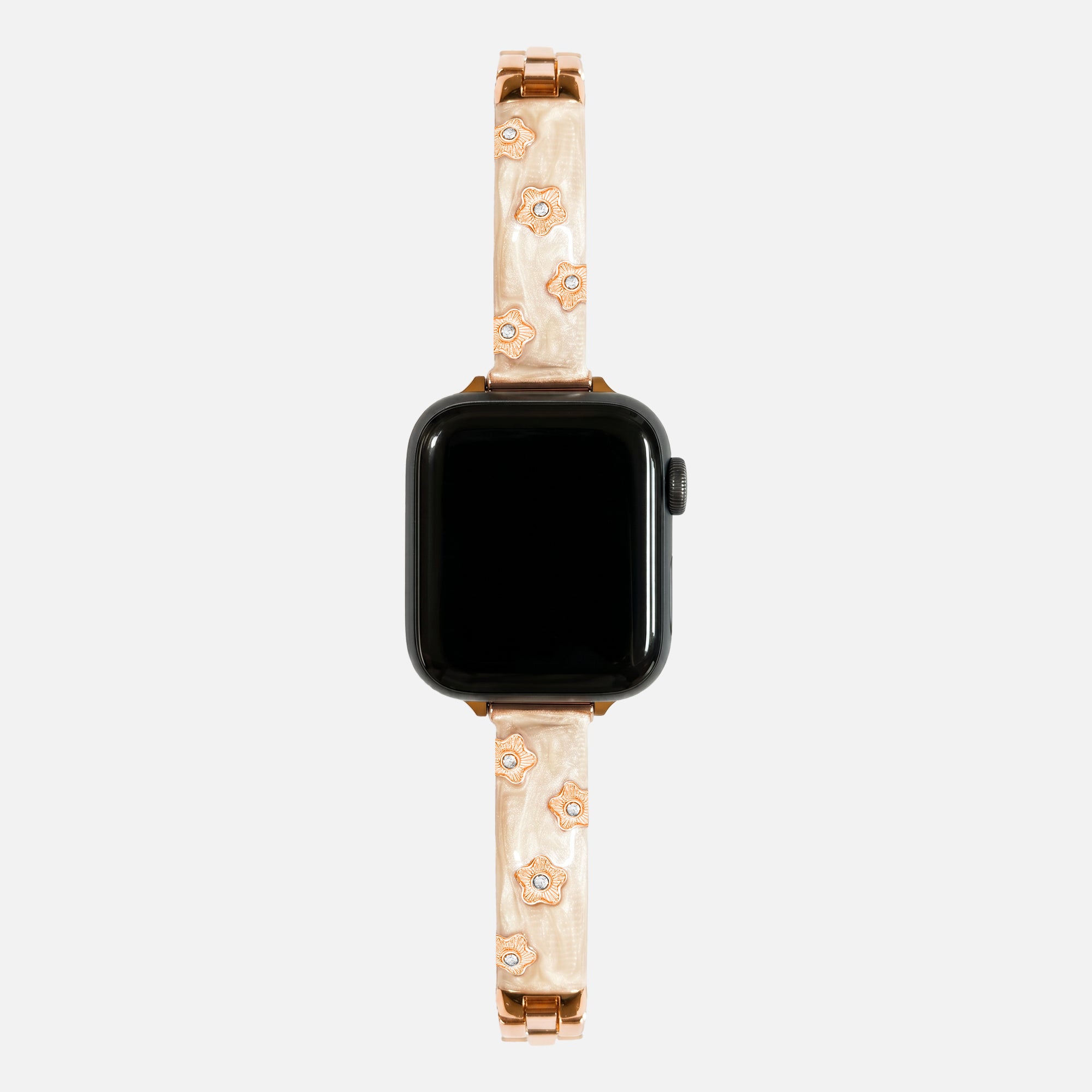 Glittered Flower Diamond Metal Band for Apple Watch