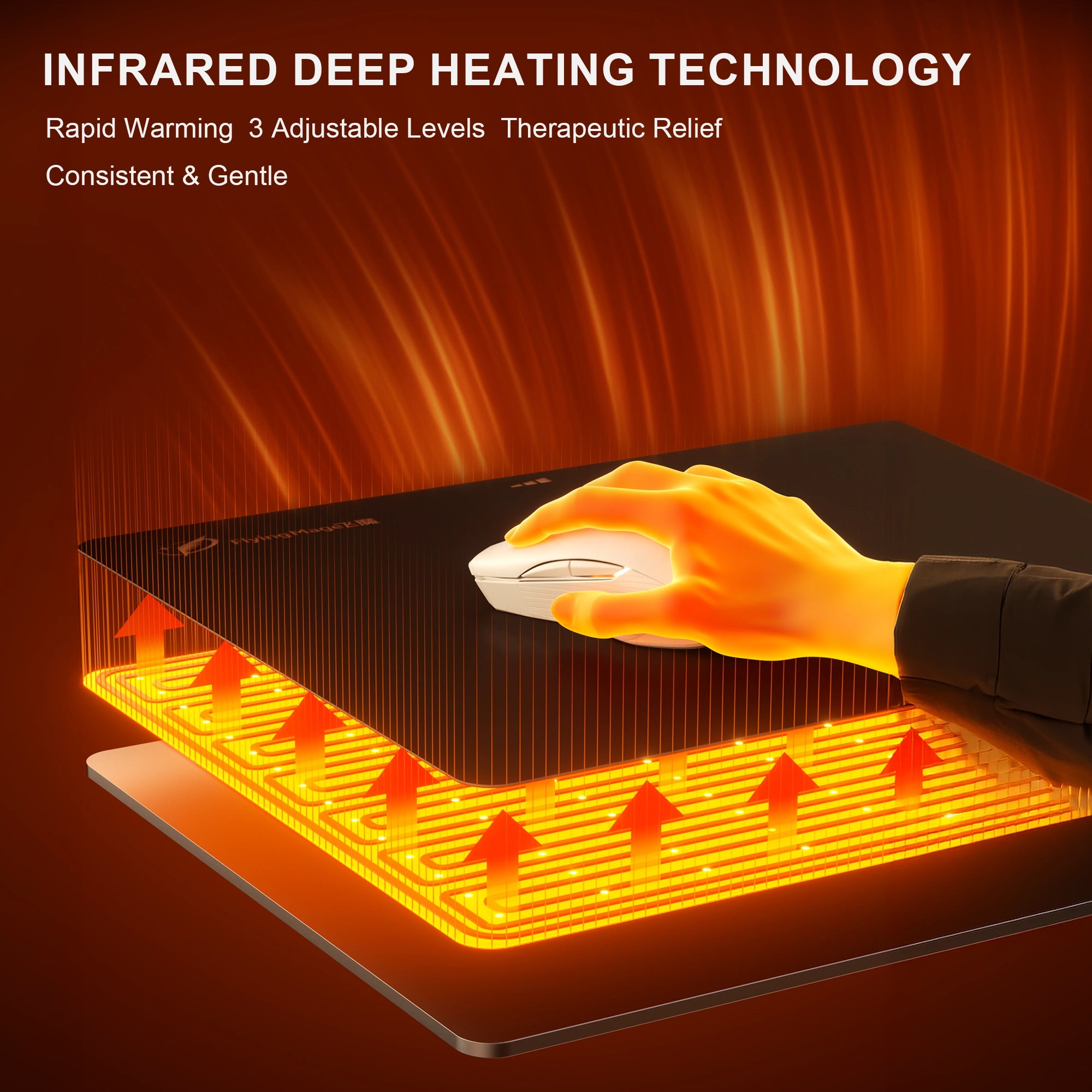 Heated Glass Gaming Mouse Pad with 3 Heating Levels