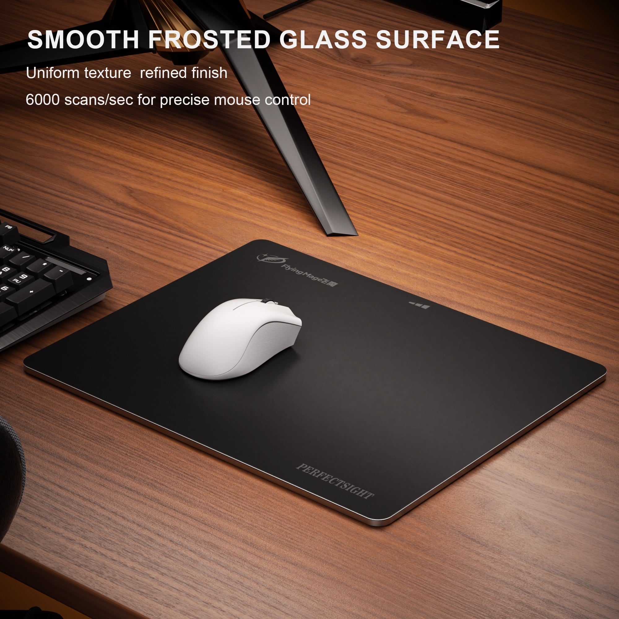 Heated Glass Gaming Mouse Pad with 3 Heating Levels
