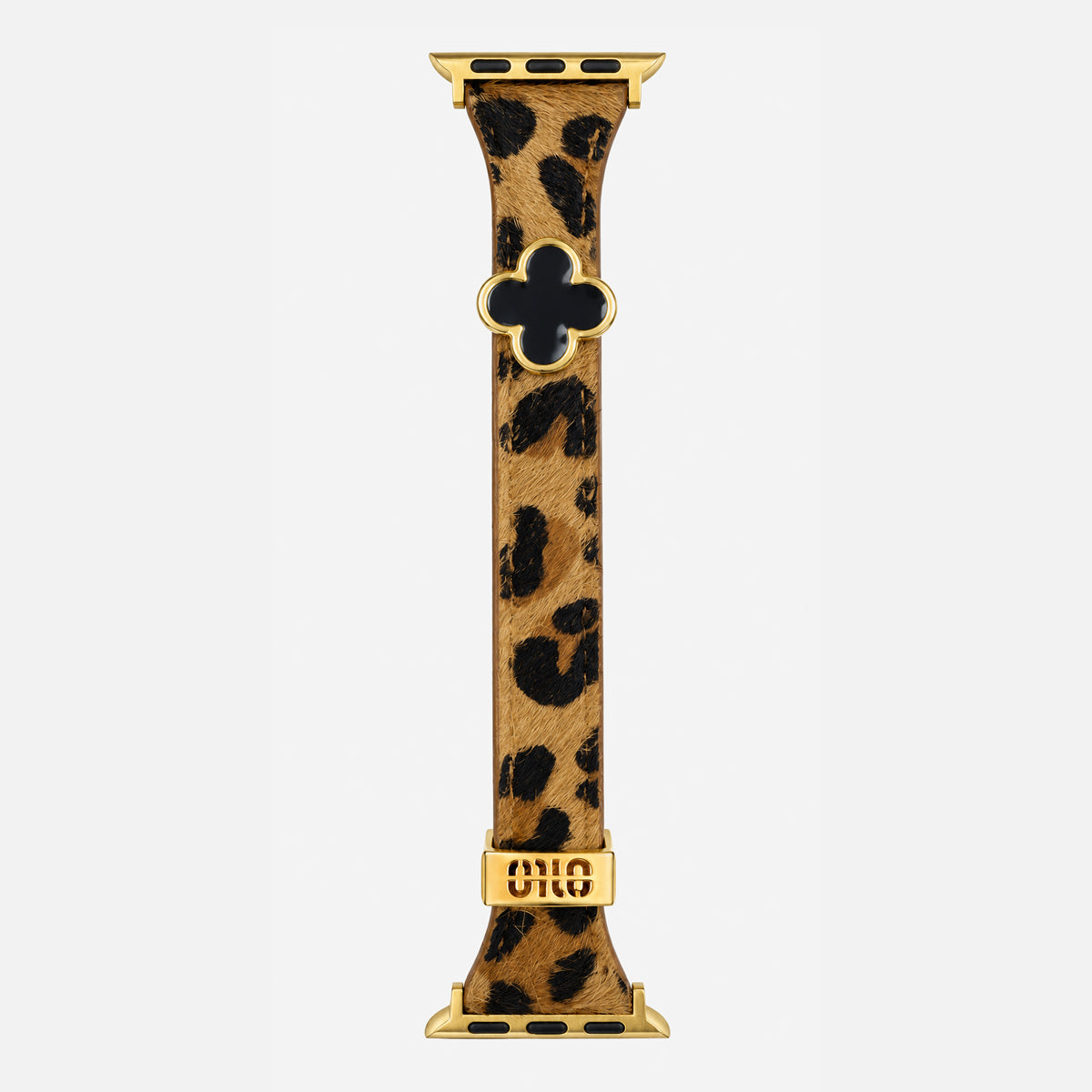 Clover Leopard Print Leather Band for Apple Watch