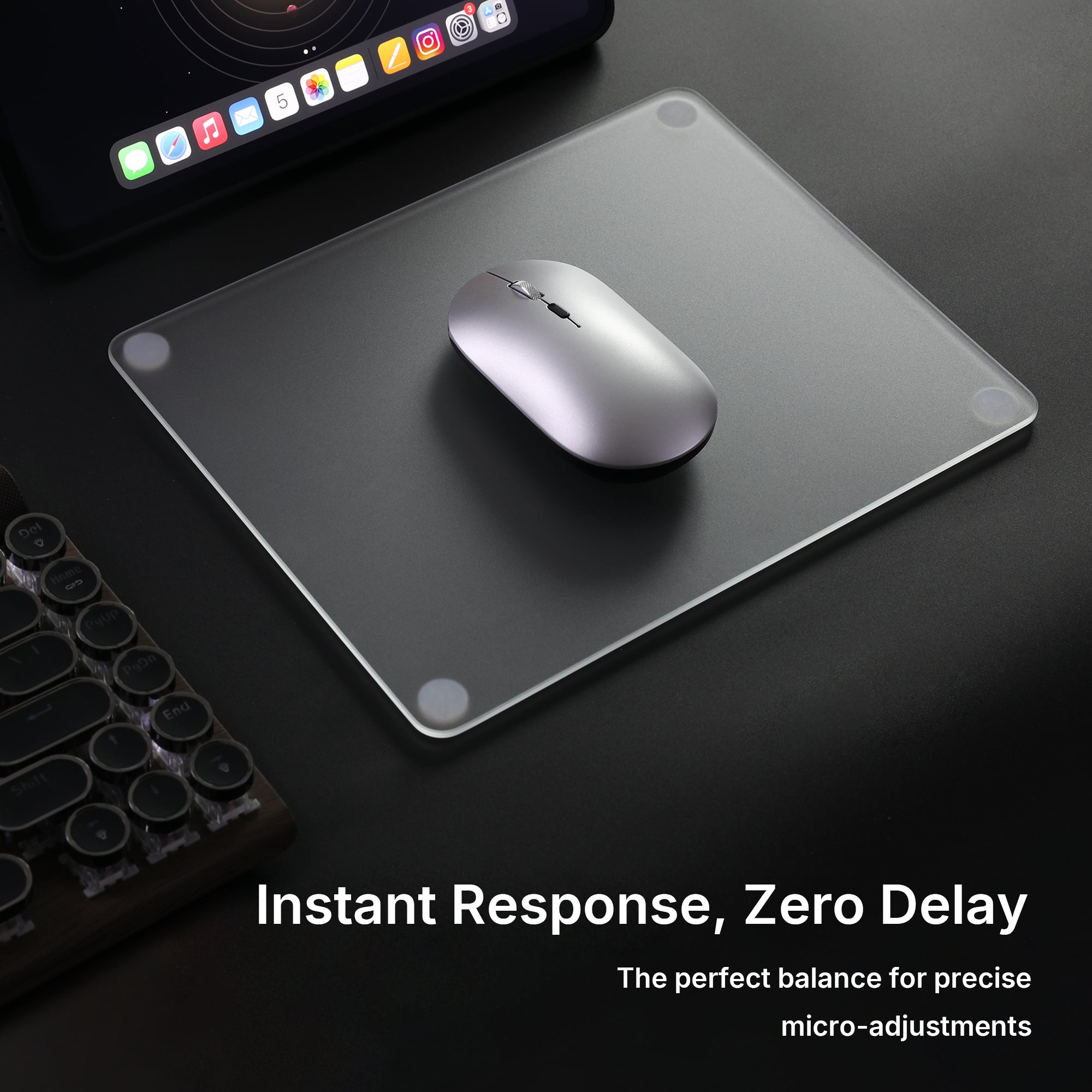 Matte Transparent Glass Mouse Pad