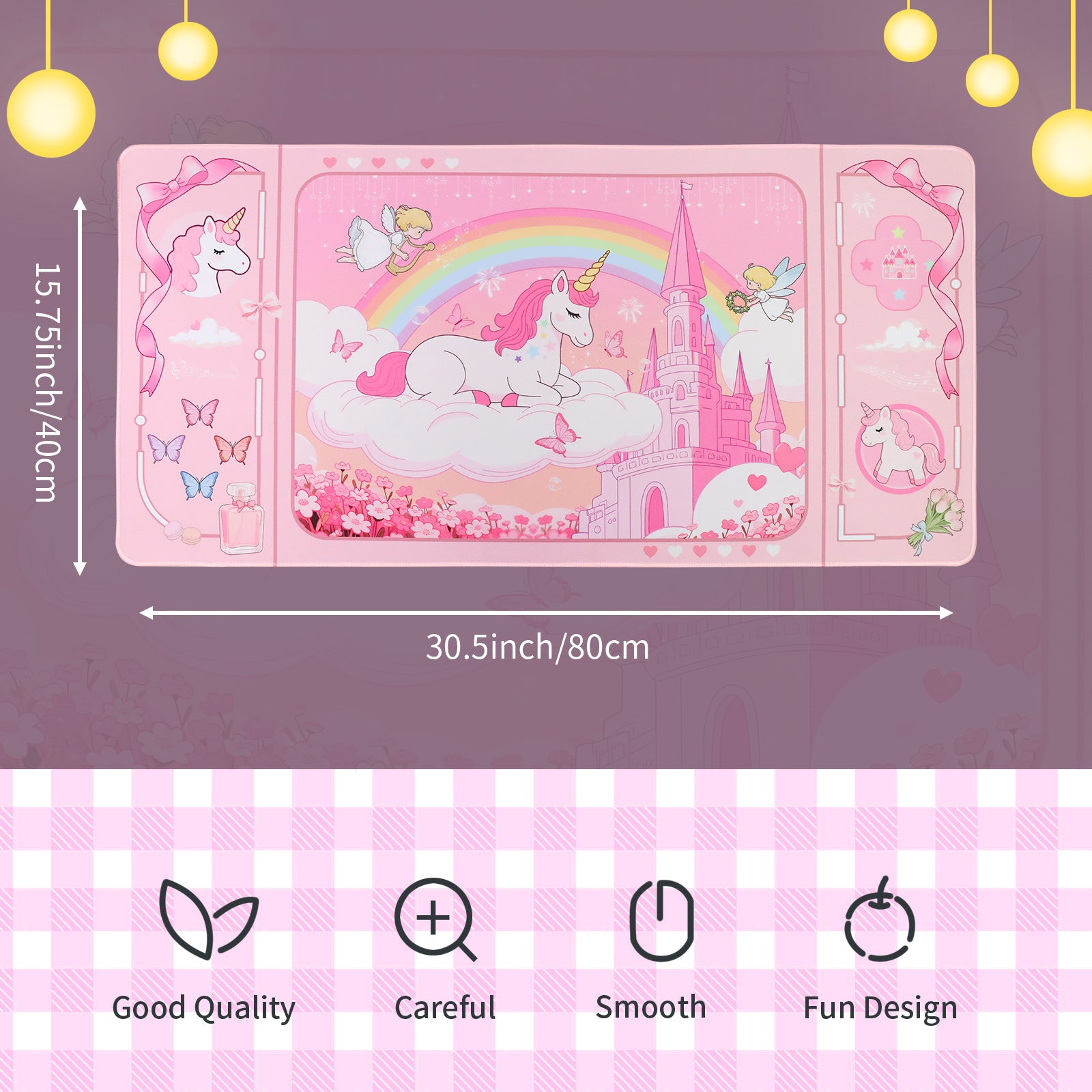 Pink Unicorn Animals Desk Mouse Pad
