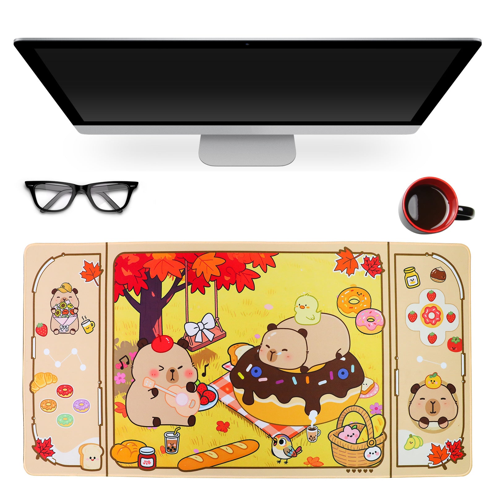 Yellow Capybara Animals Desk Mouse Pad