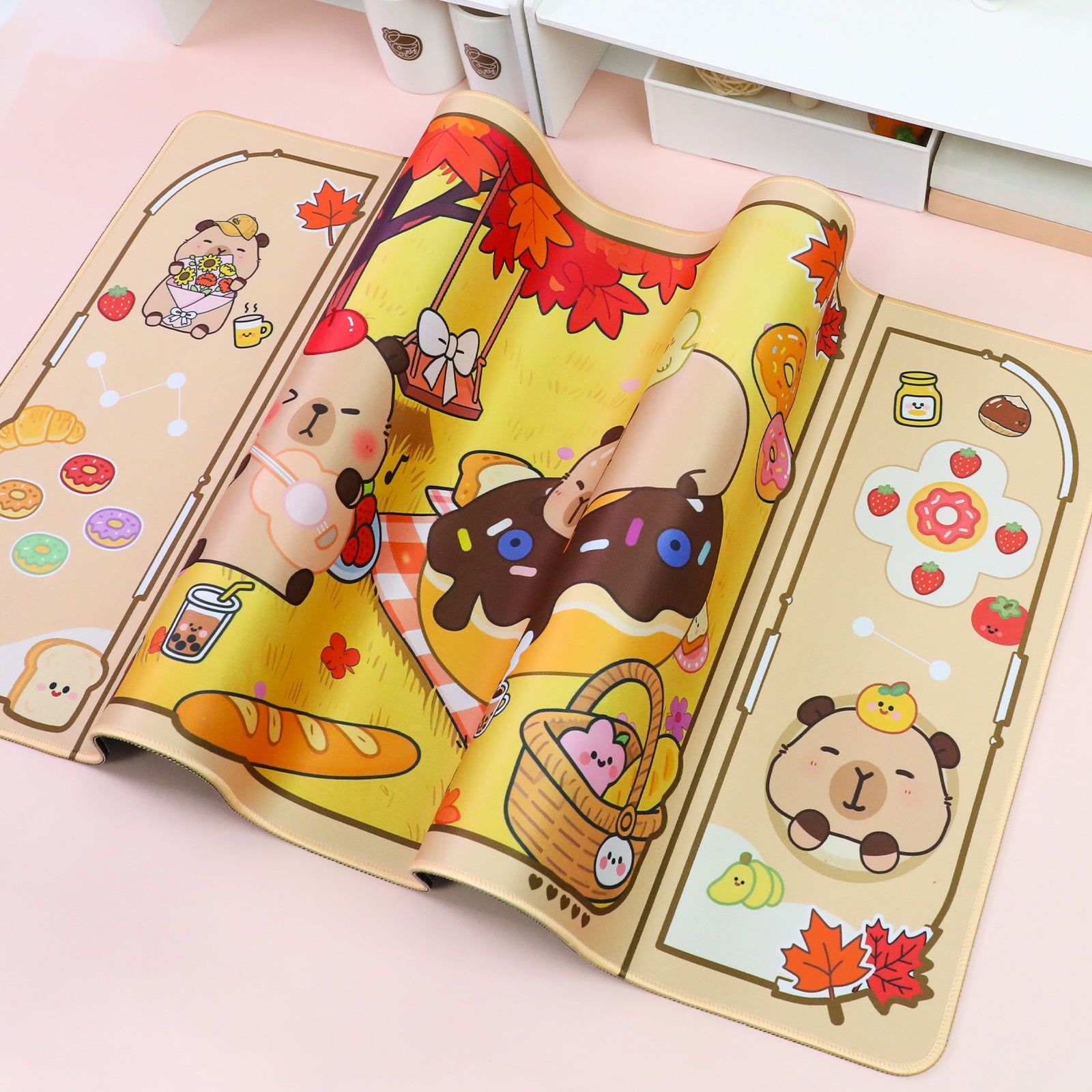 Yellow Capybara Animals Desk Mouse Pad
