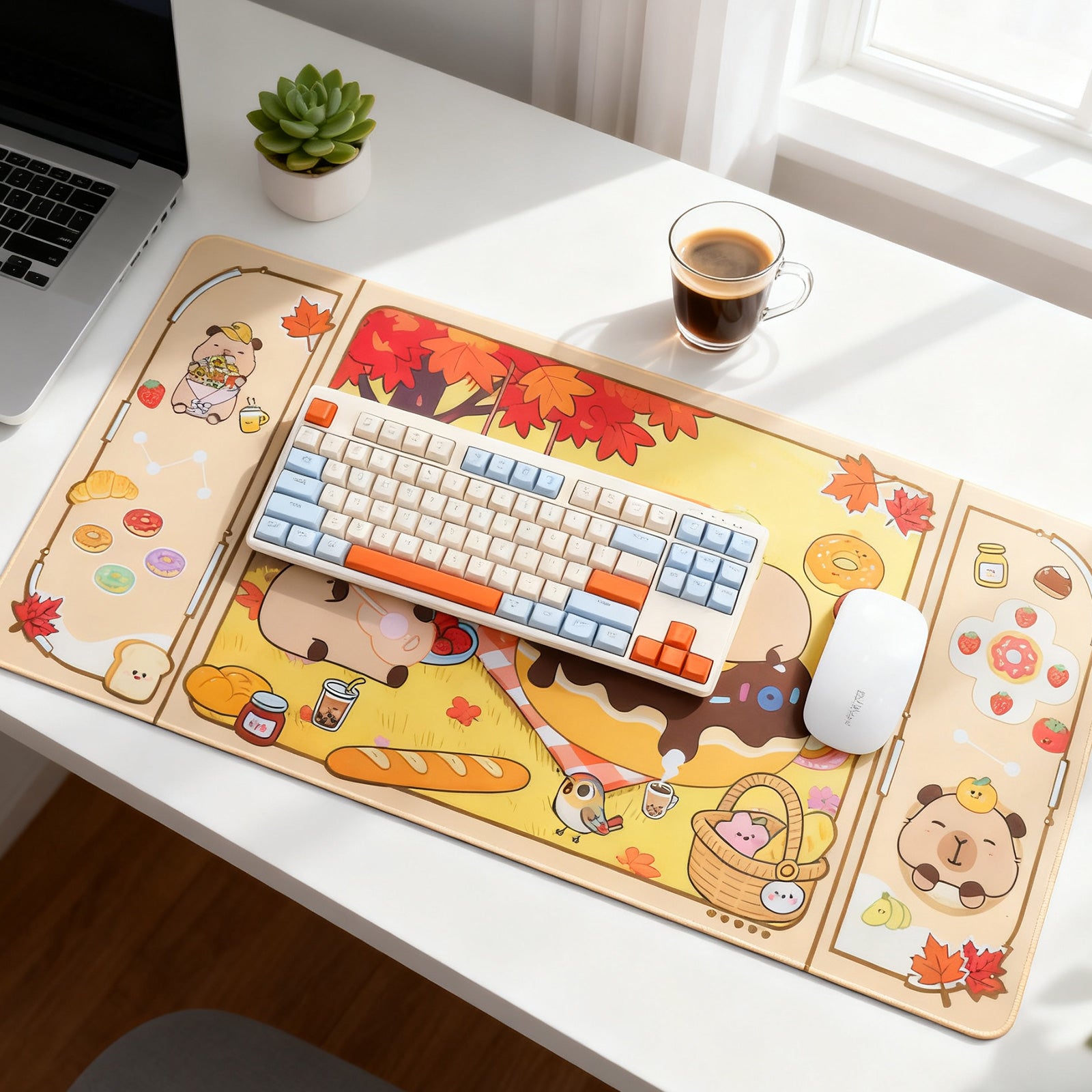 Yellow Capybara Animals Desk Mouse Pad