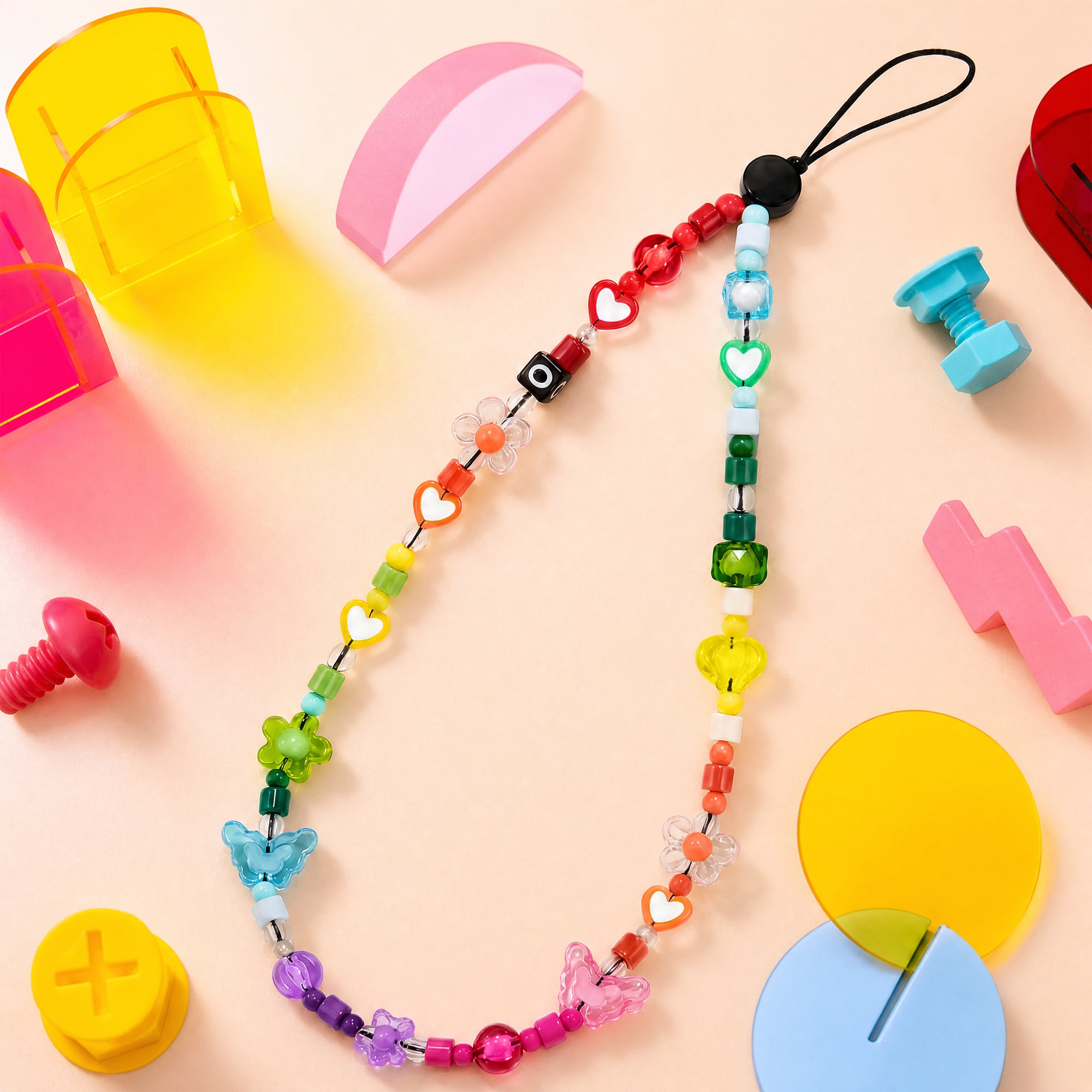 Rainbow Butterfly Phone Strap