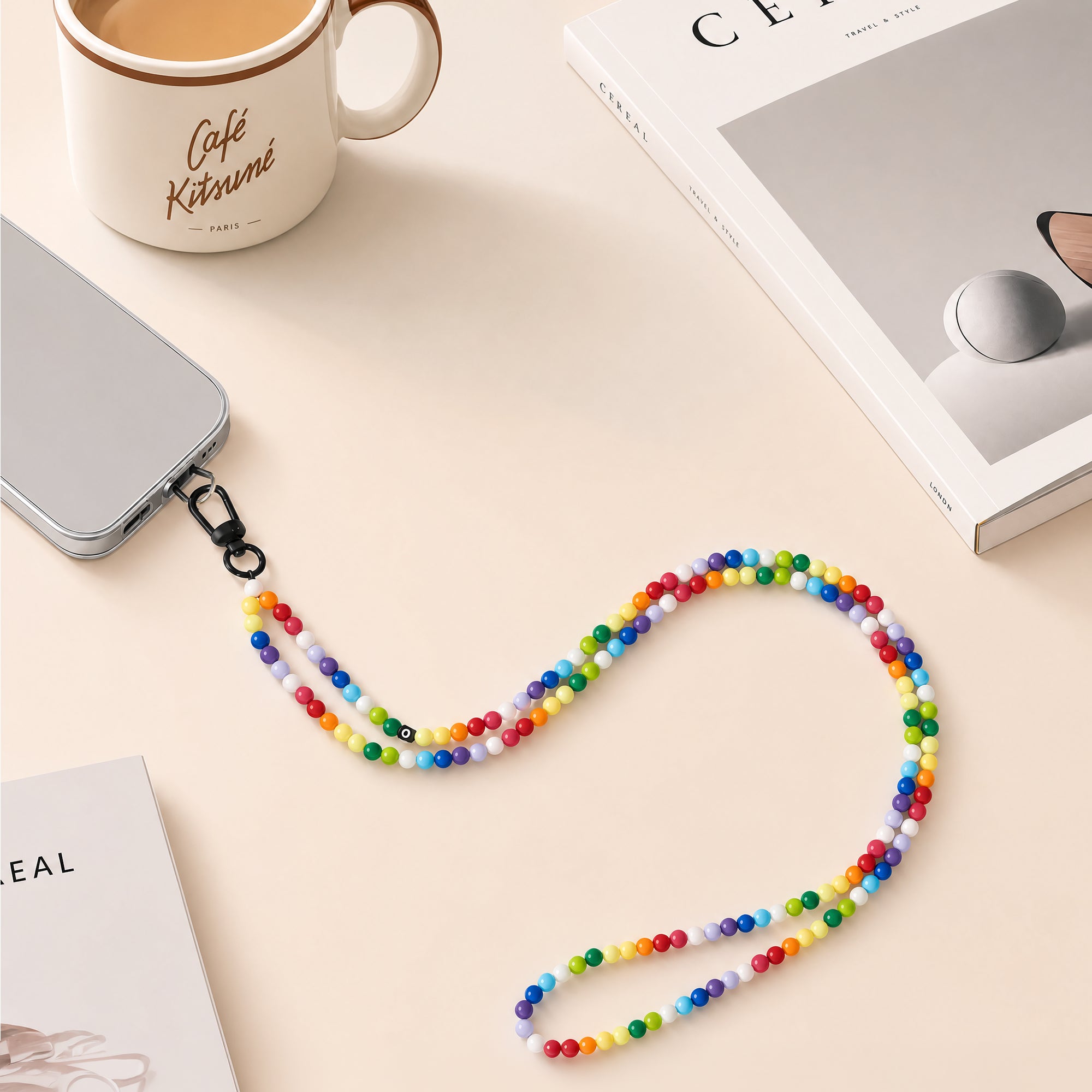 Rainbow Colorful Beads Cross-body Phone Strap
