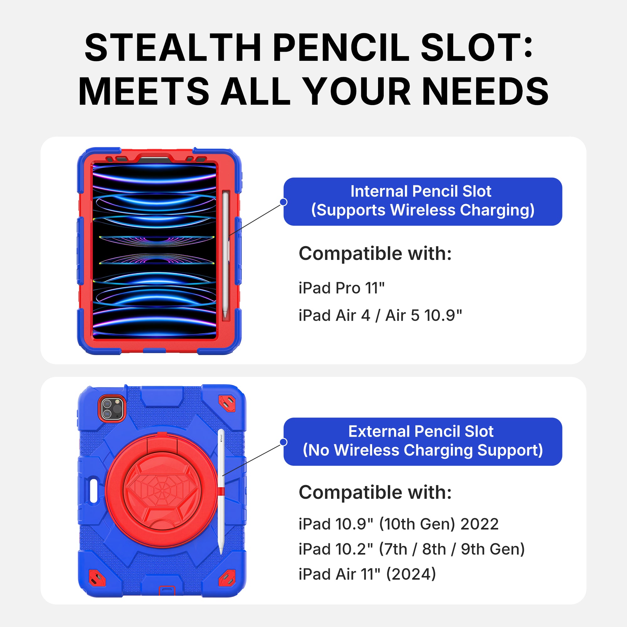 Kids Case for iPad - Red Blue