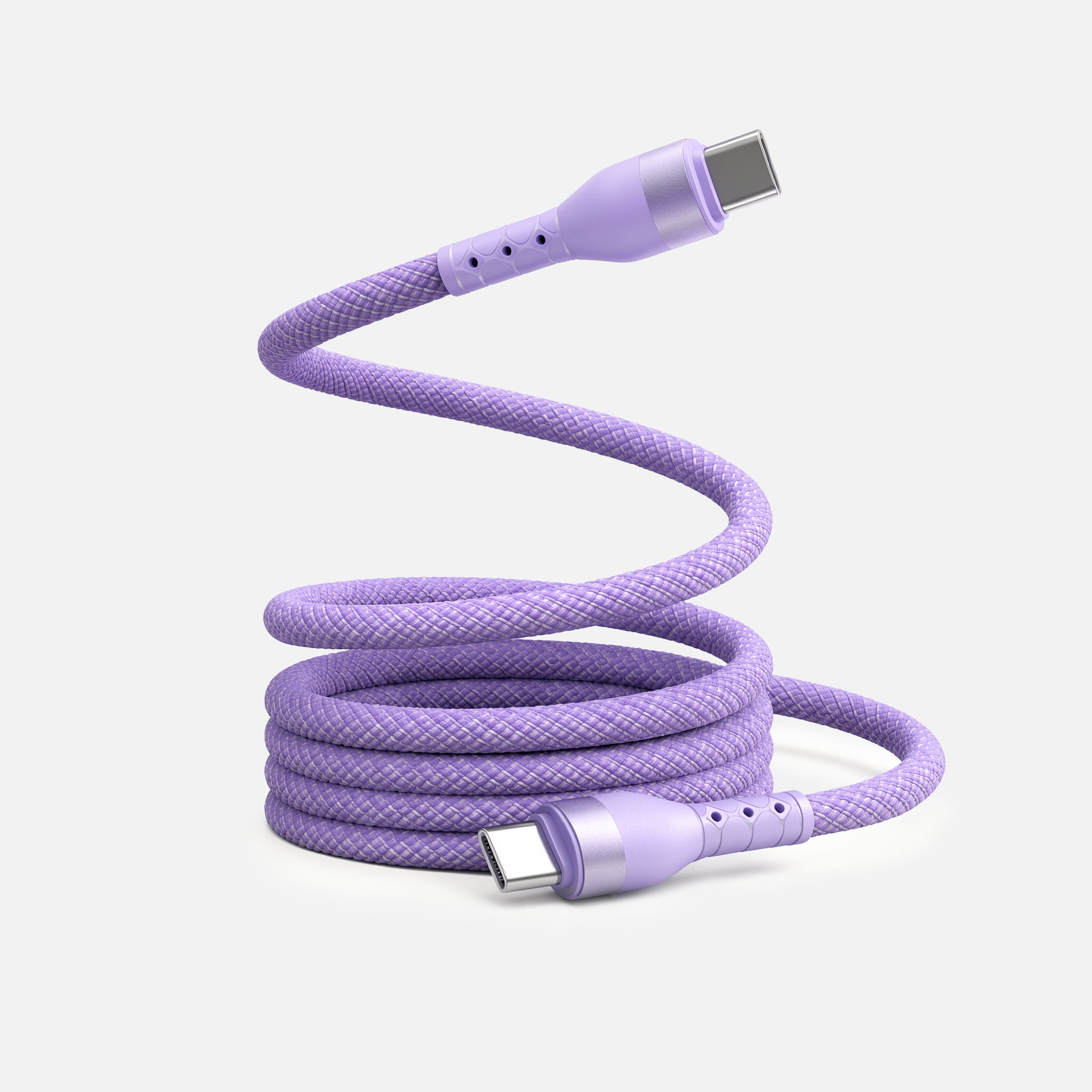 Magnetic Self-Coiling USB-C Cable (100W)