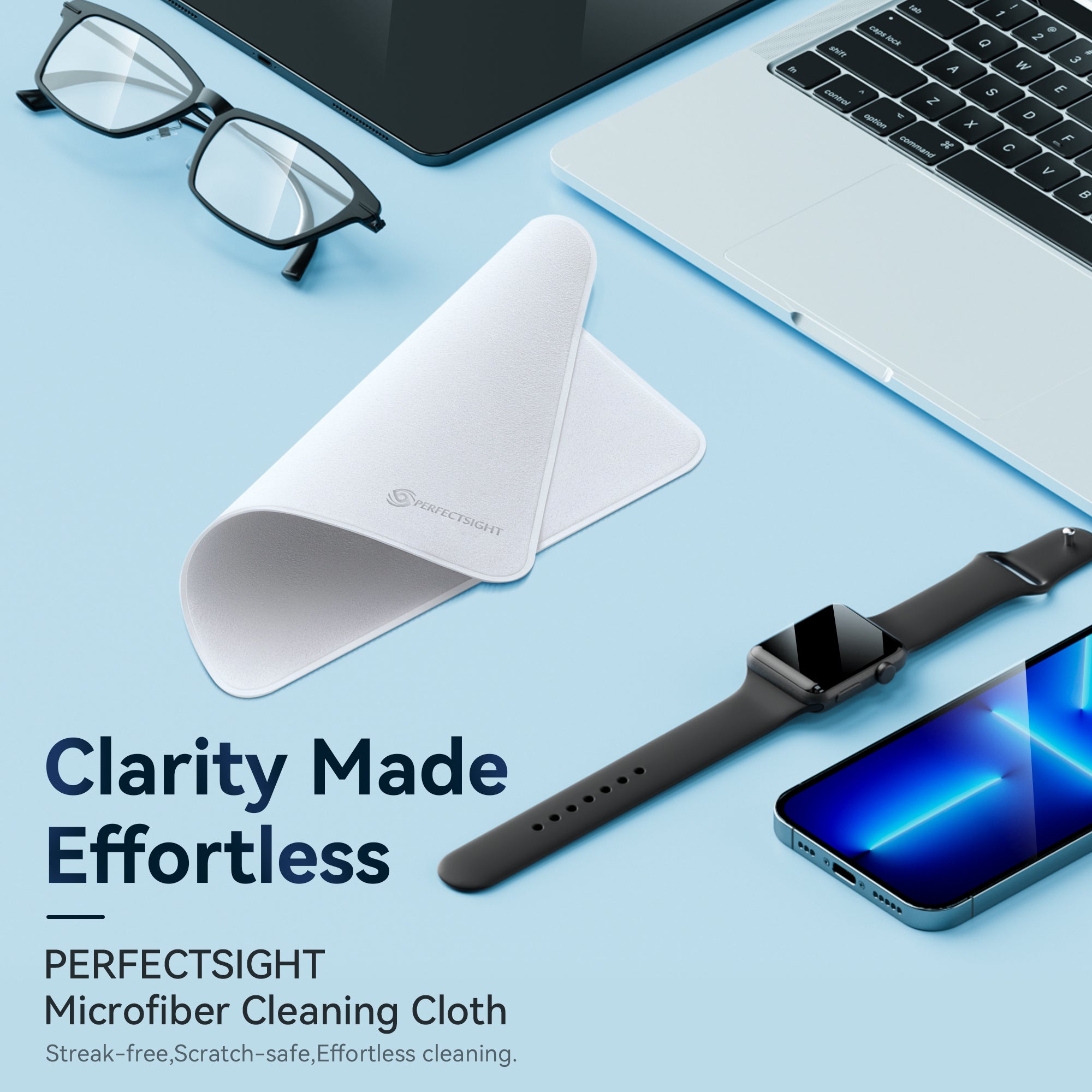 2-Pack Polishing Cloth For Apple iPhone iPad Macbook Screen Display