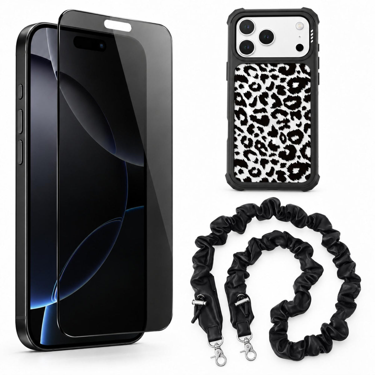 Halloween Bundle 9 : Screen Protector + iPhone Case + Phone Strap
