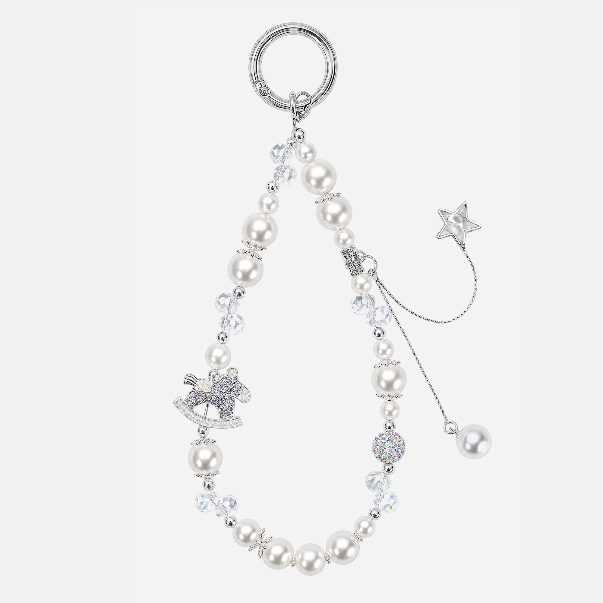 Pearl Rocking Horse Phone Chain
