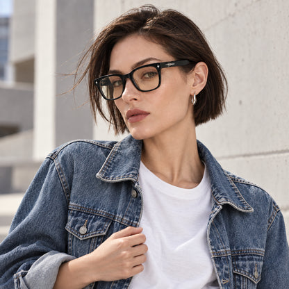 Bologna Square Acetate Blue Light Glasses