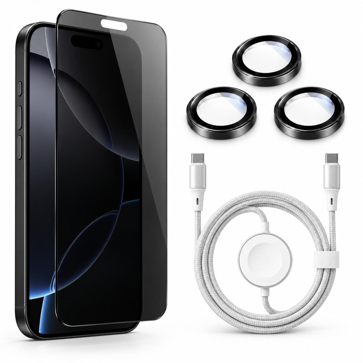 Halloween Bundle 3 : Screen Protector + Lens Protector + Cable