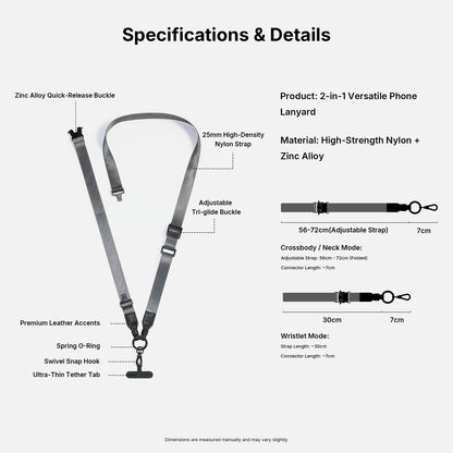 Adjustable  2 in 1 Utility Crossbody Phone Strap
