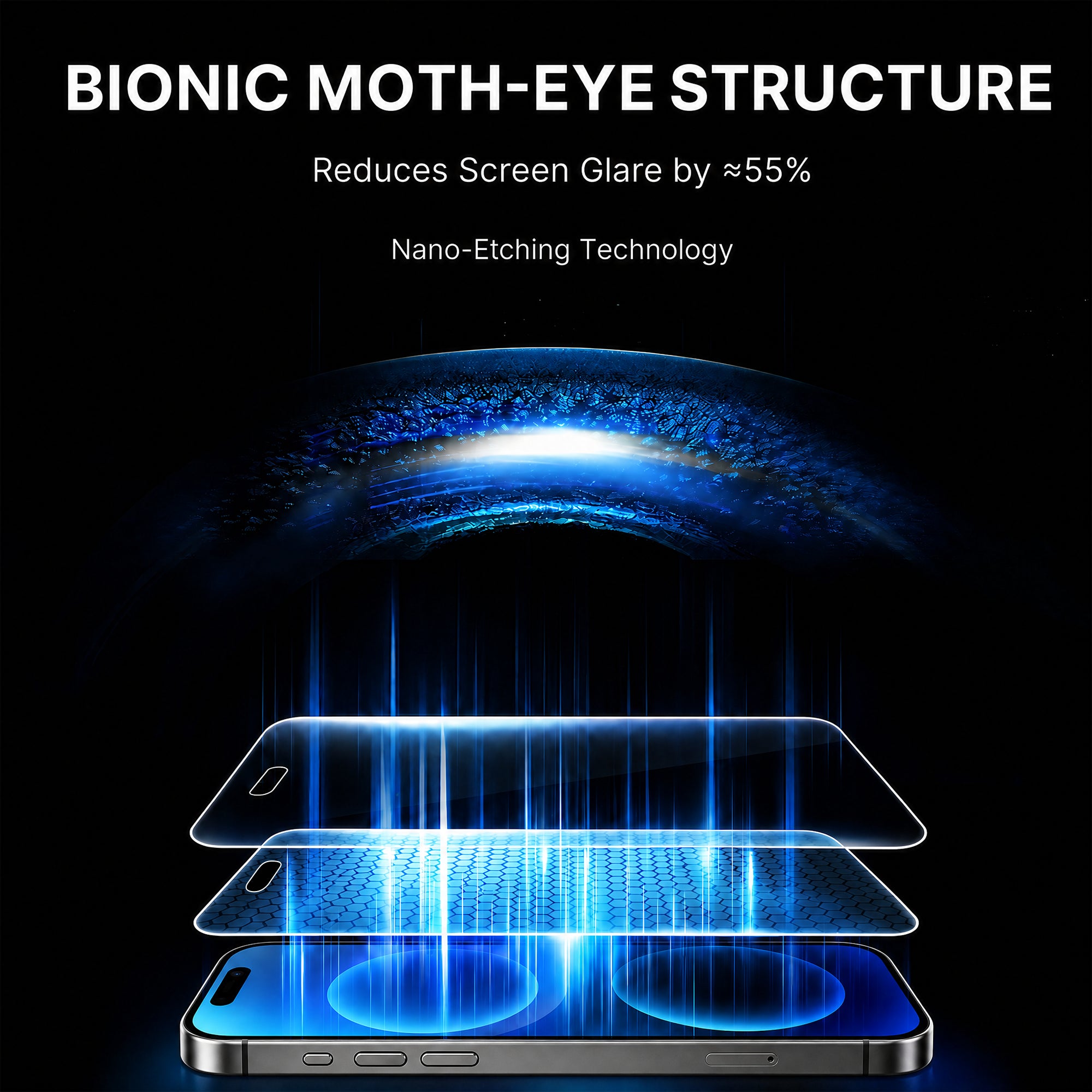 Anti Reflective & Anti Glare Matte Glass Screen Protector for iPhone 16 PLUS