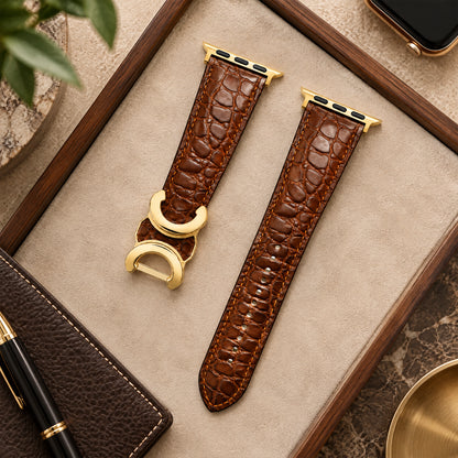 Alligator Grain Leather Band for Apple Watch