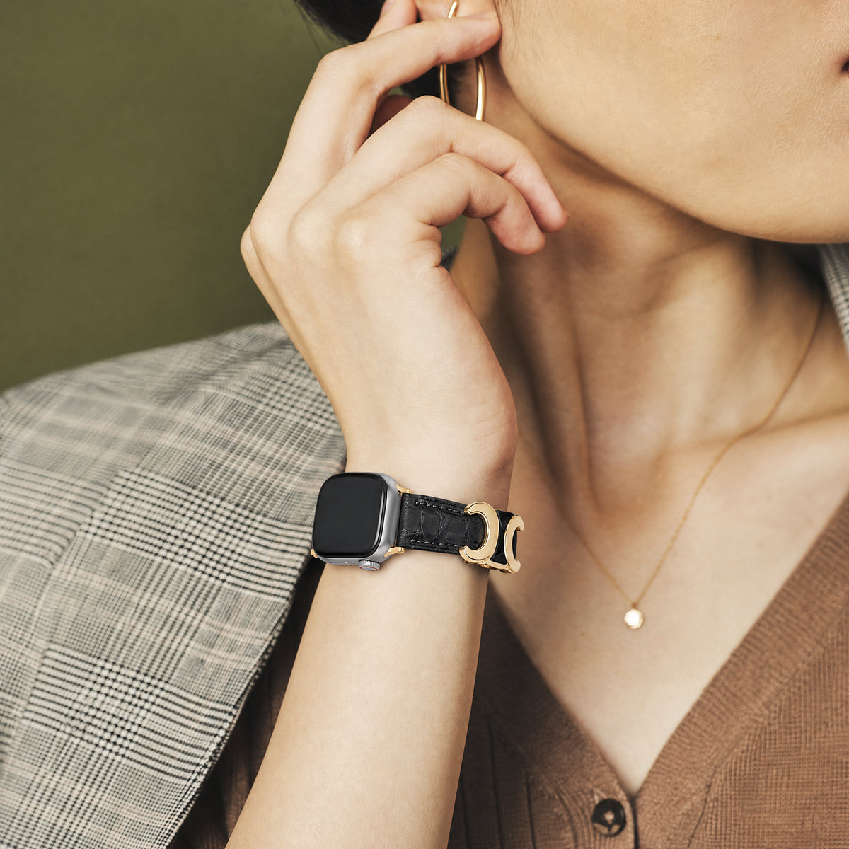 Alligator Grain Leather Band for Apple Watch