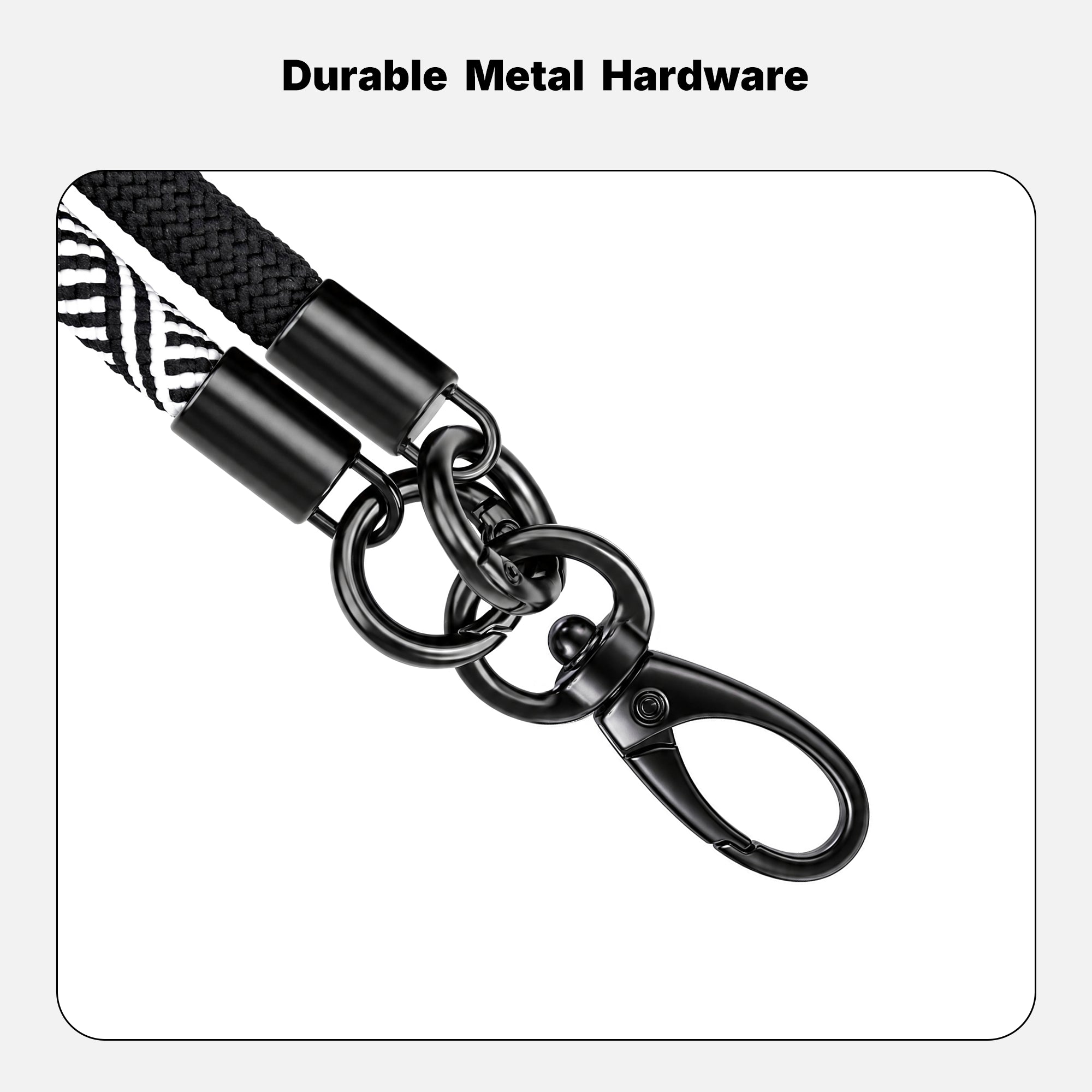 Black & White Patterned Crossbody Phone Strap