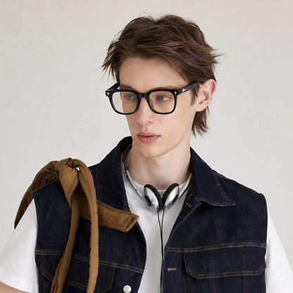 Bologna Square Acetate Blue Light Glasses