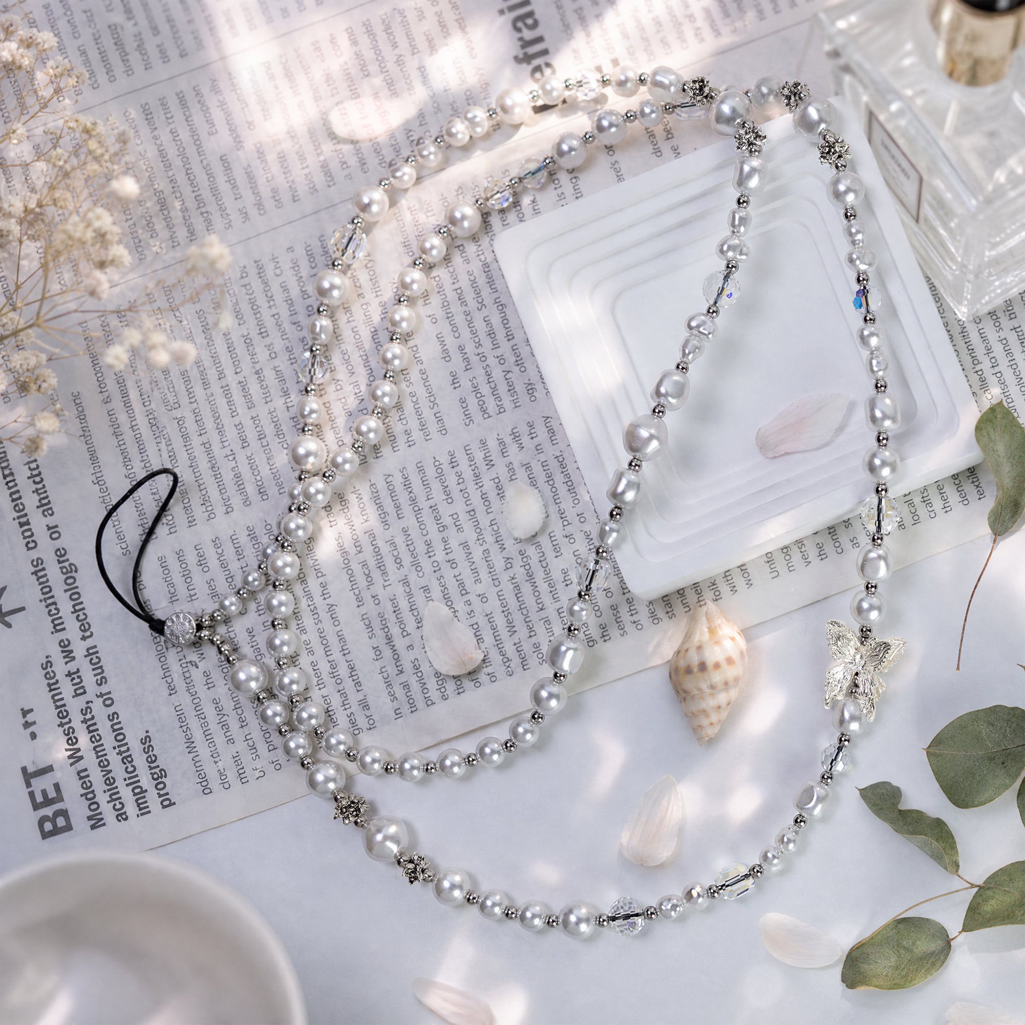 Butterfly Pearl Crossbody Phone Straps