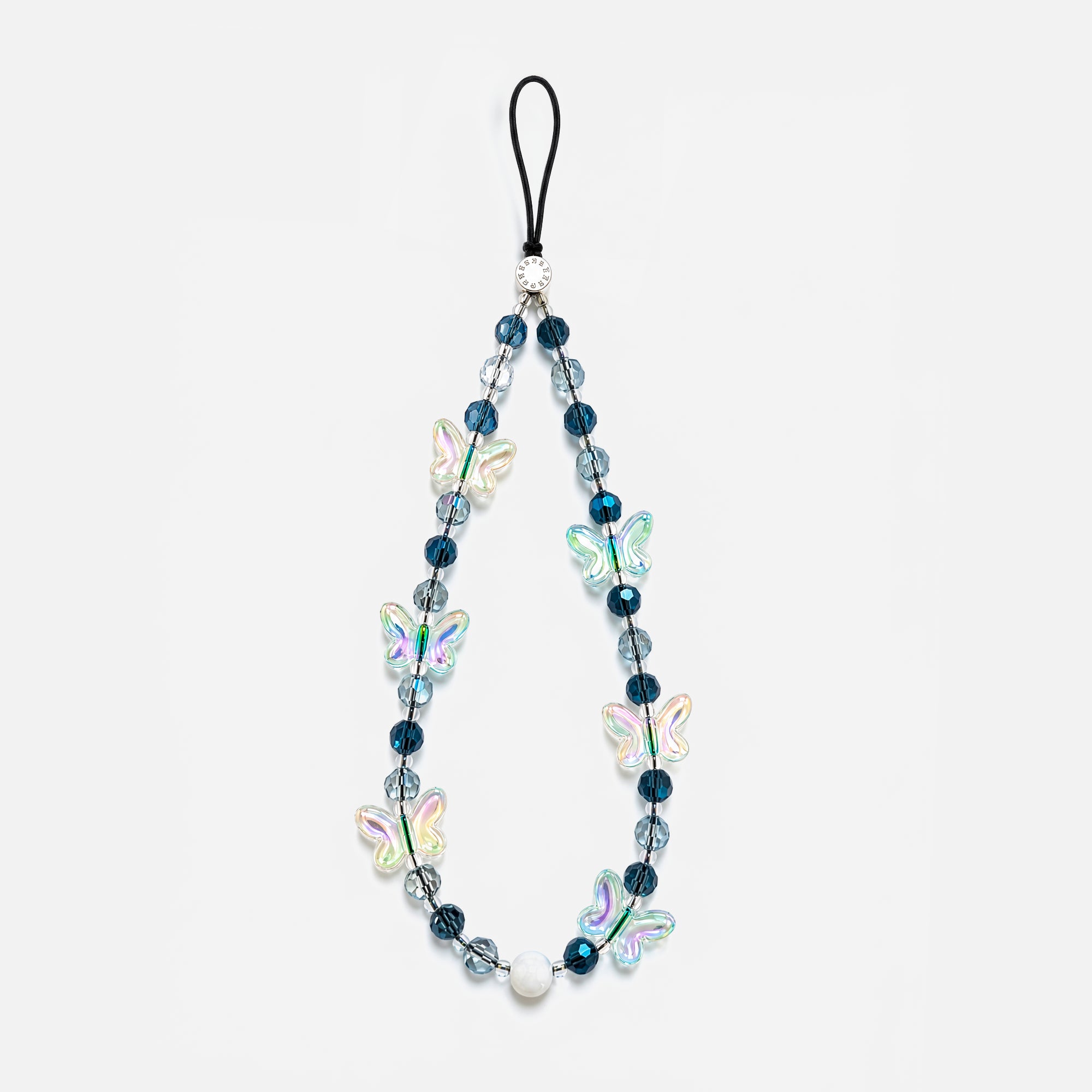 Blue Butterfly Crystal Phone Charm