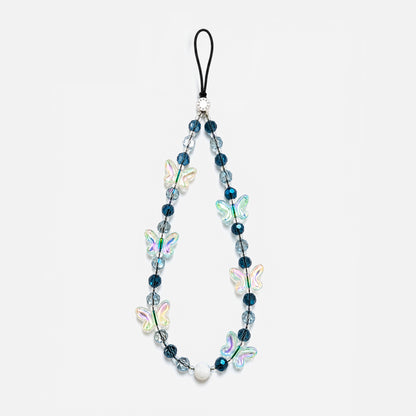Blue Butterfly Crystal Phone Charm