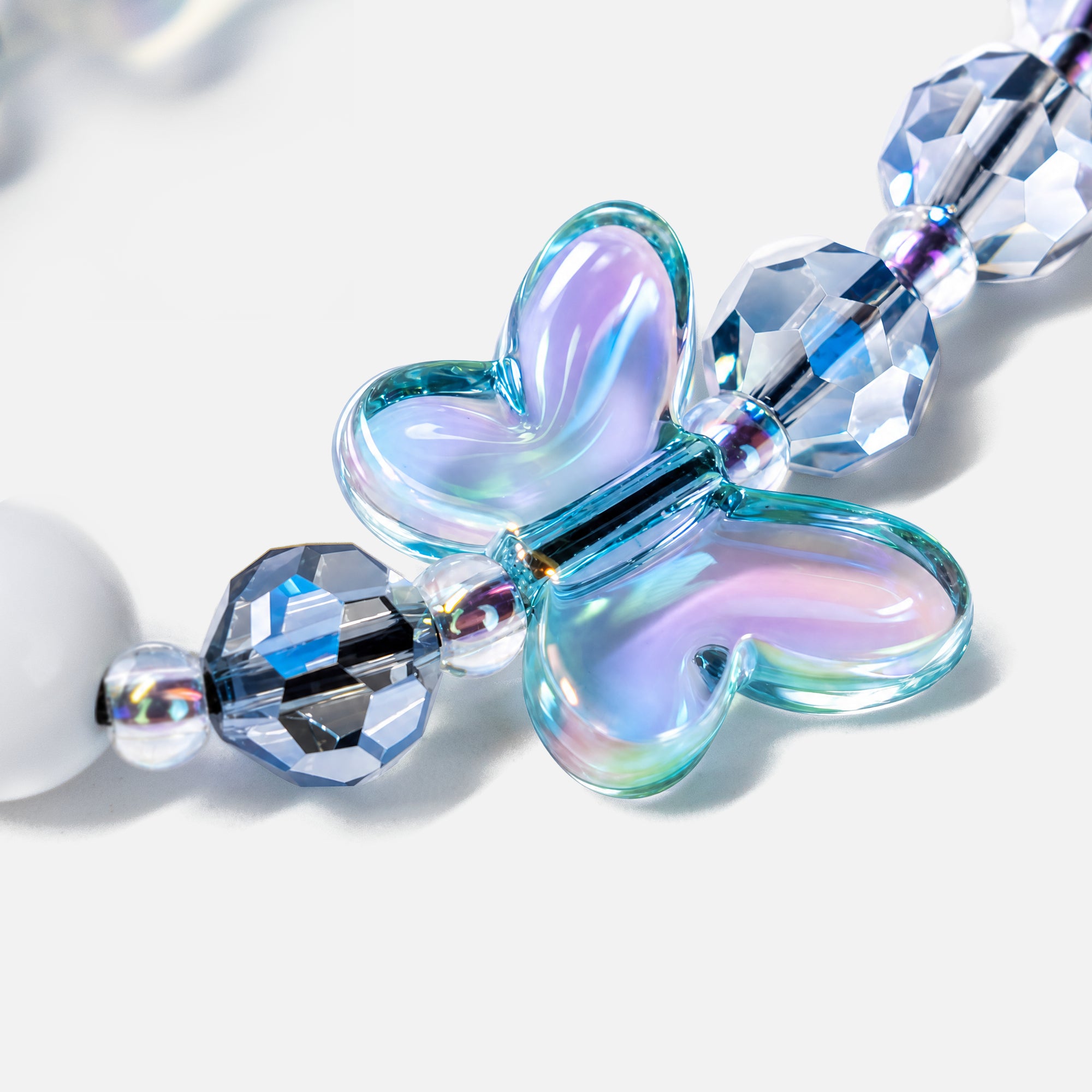 Blue Butterfly Crystal Phone Charm
