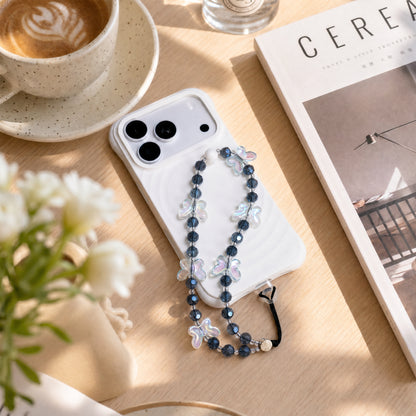 Blue Butterfly Crystal Phone Charm