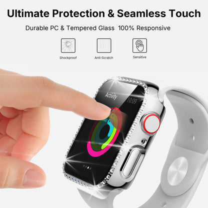 Rhinestone Tempered Glass Case for Apple Watch