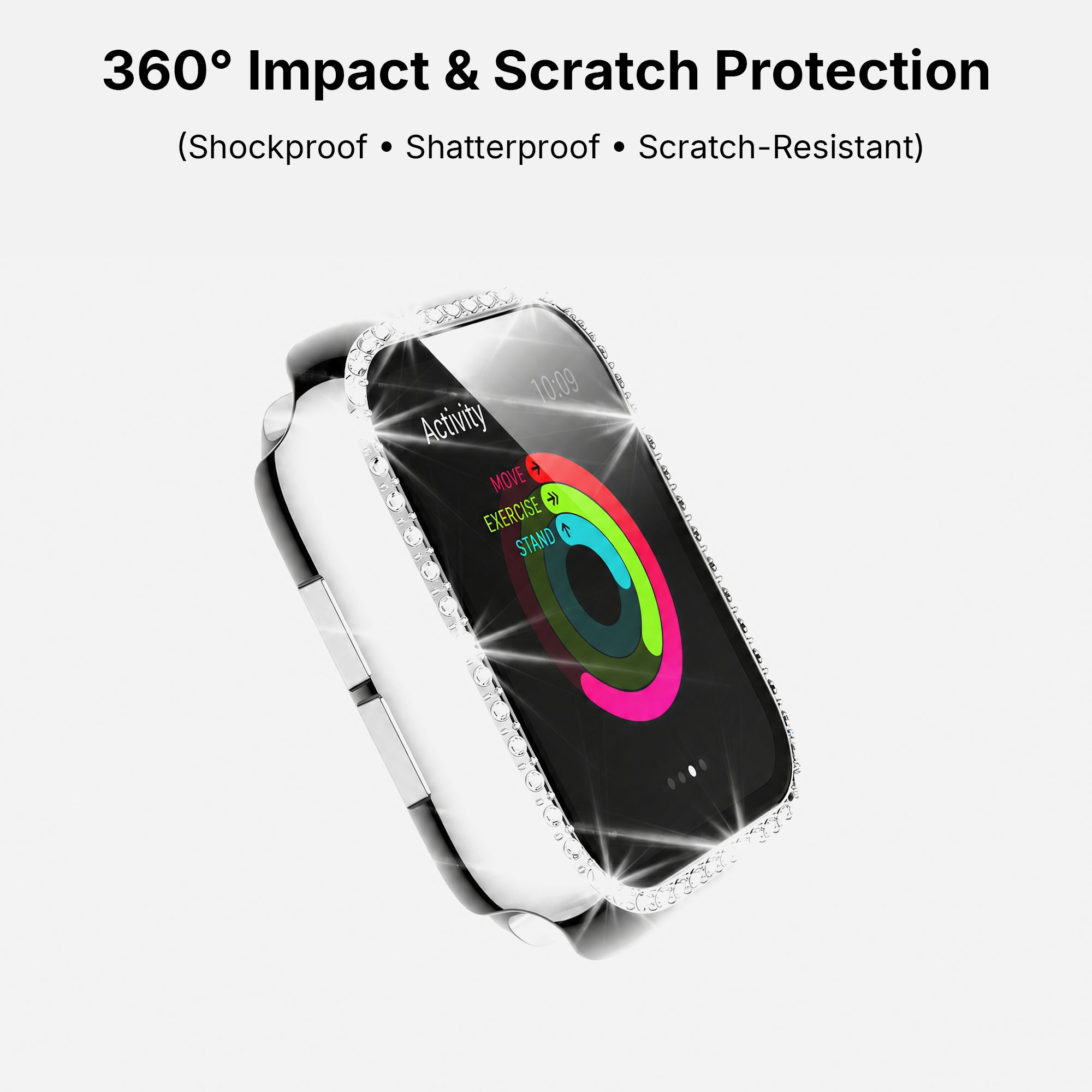 Rhinestone Tempered Glass Case for Apple Watch