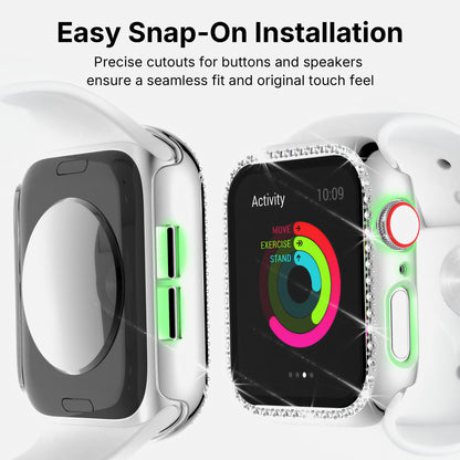 Rhinestone Tempered Glass Case for Apple Watch