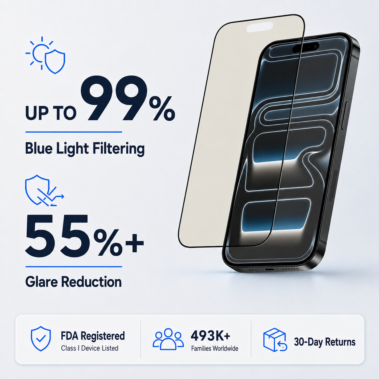 Anti Glare Matte Glass Screen Protector for iPhone 17 PRO