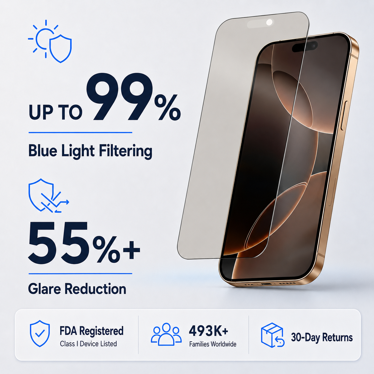 Anti Reflective & Anti Glare Matte Glass Screen Protector for iPhone 16 PRO