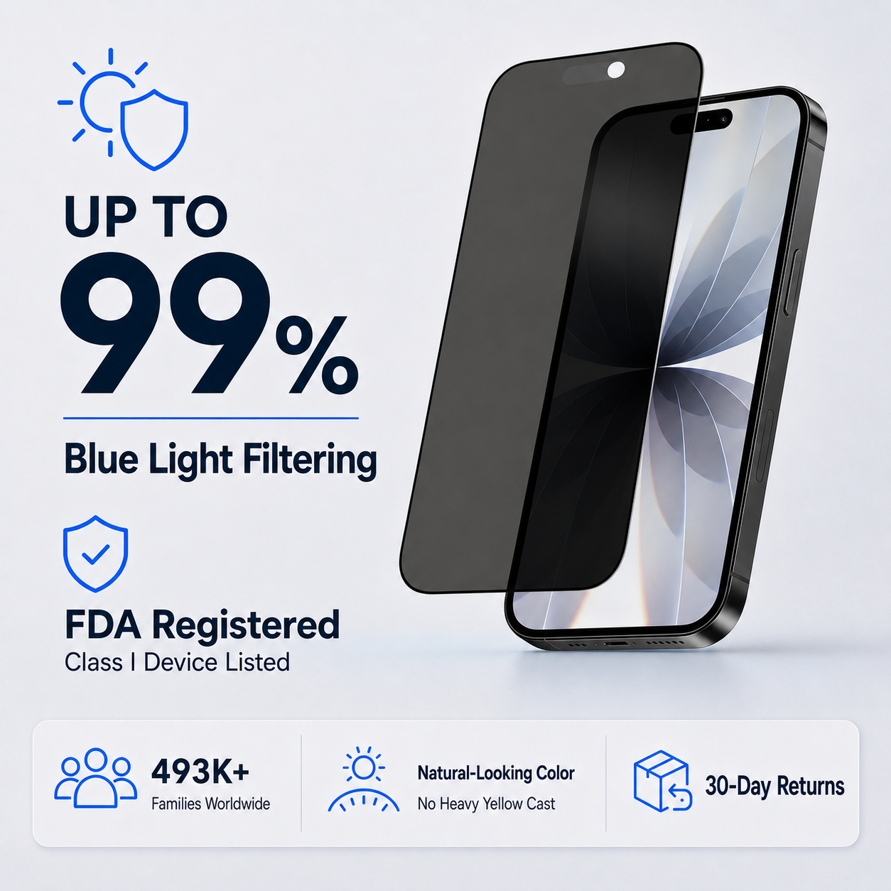 Ultra HD & Privacy Glass Screen Protector for iPhone 17