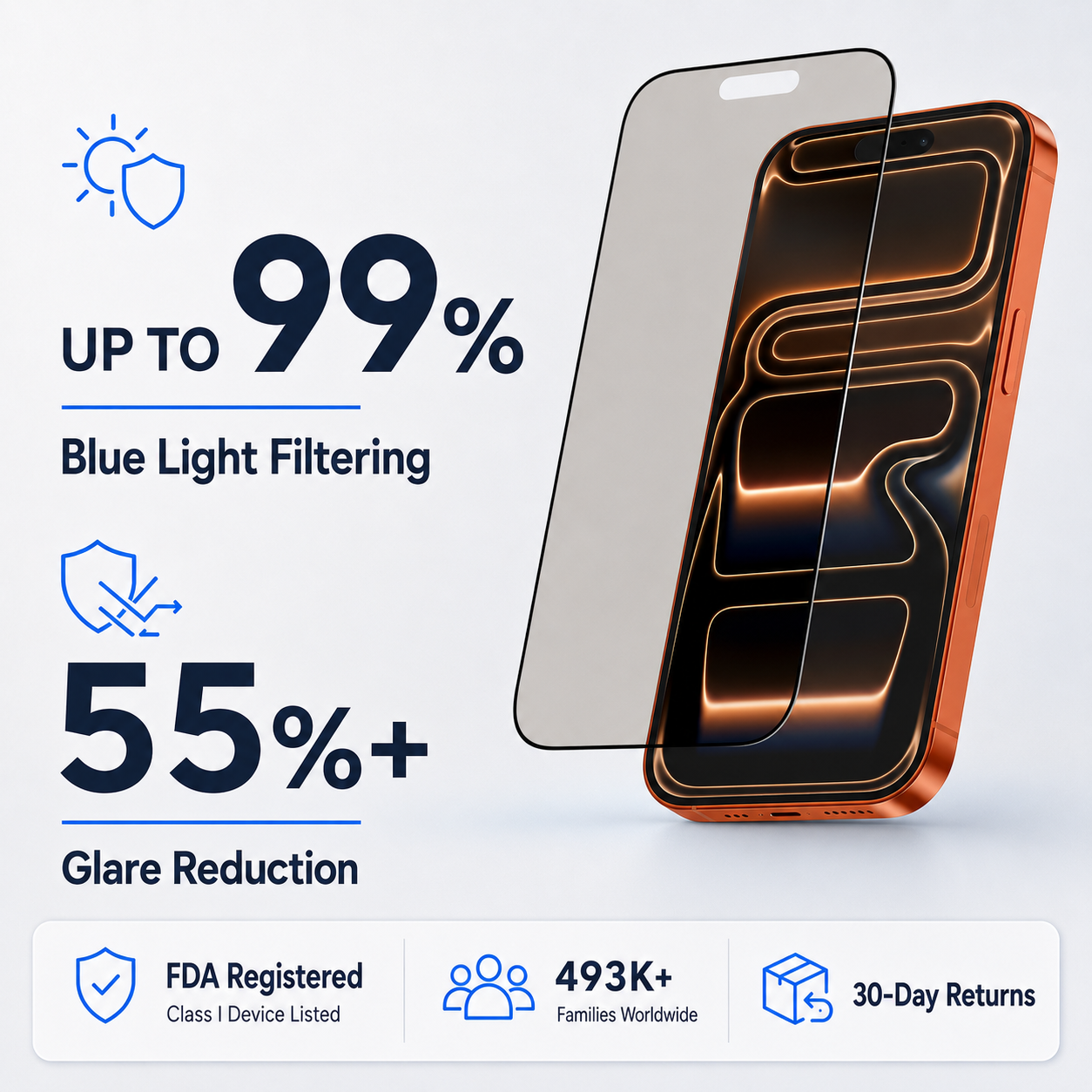 Anti Glare Matte Glass Screen Protector for iPhone 17 PRO MAX