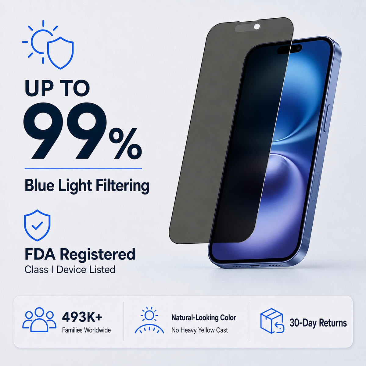 Ultra HD & Privacy Glass Screen Protector for iPhone 16