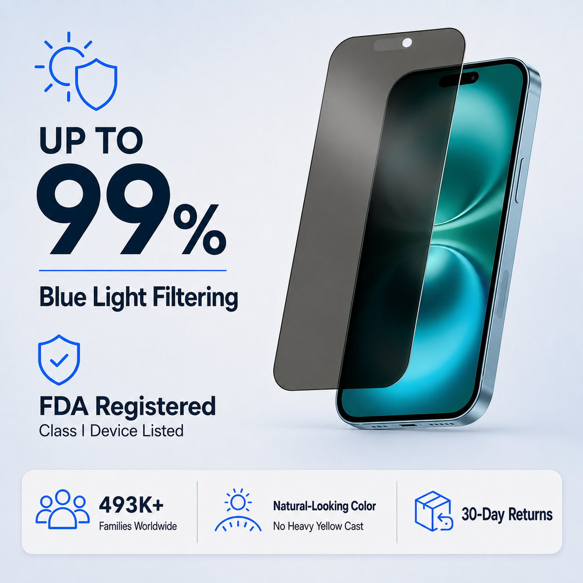 Ultra HD & Privacy Glass Screen Protector for iPhone 16 PLUS