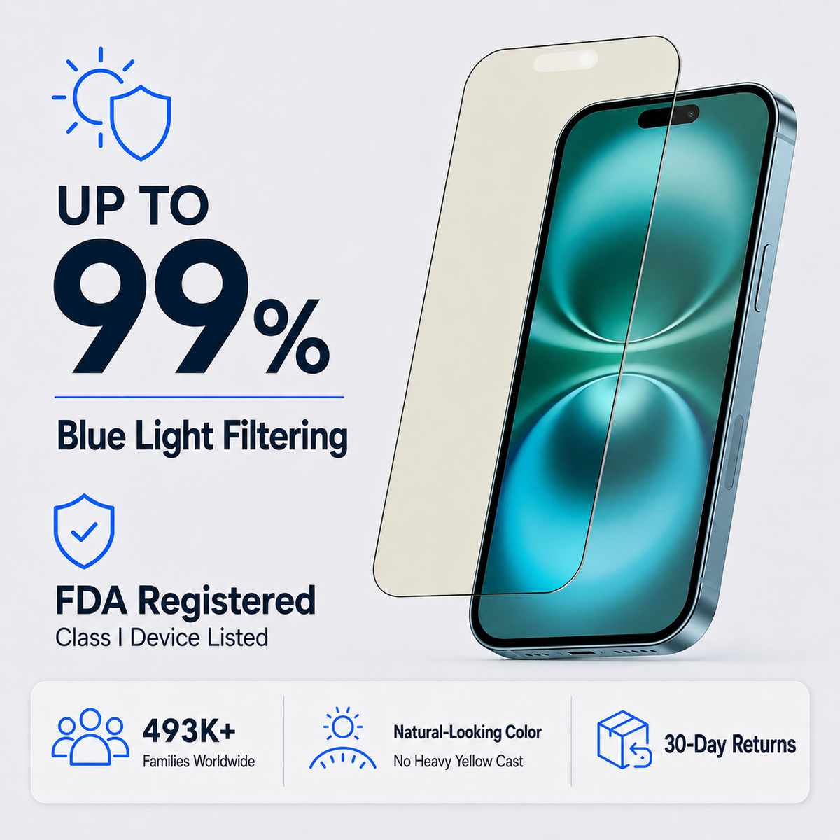 Ultra HD Glass Screen Protector for iPhone 16 PLUS