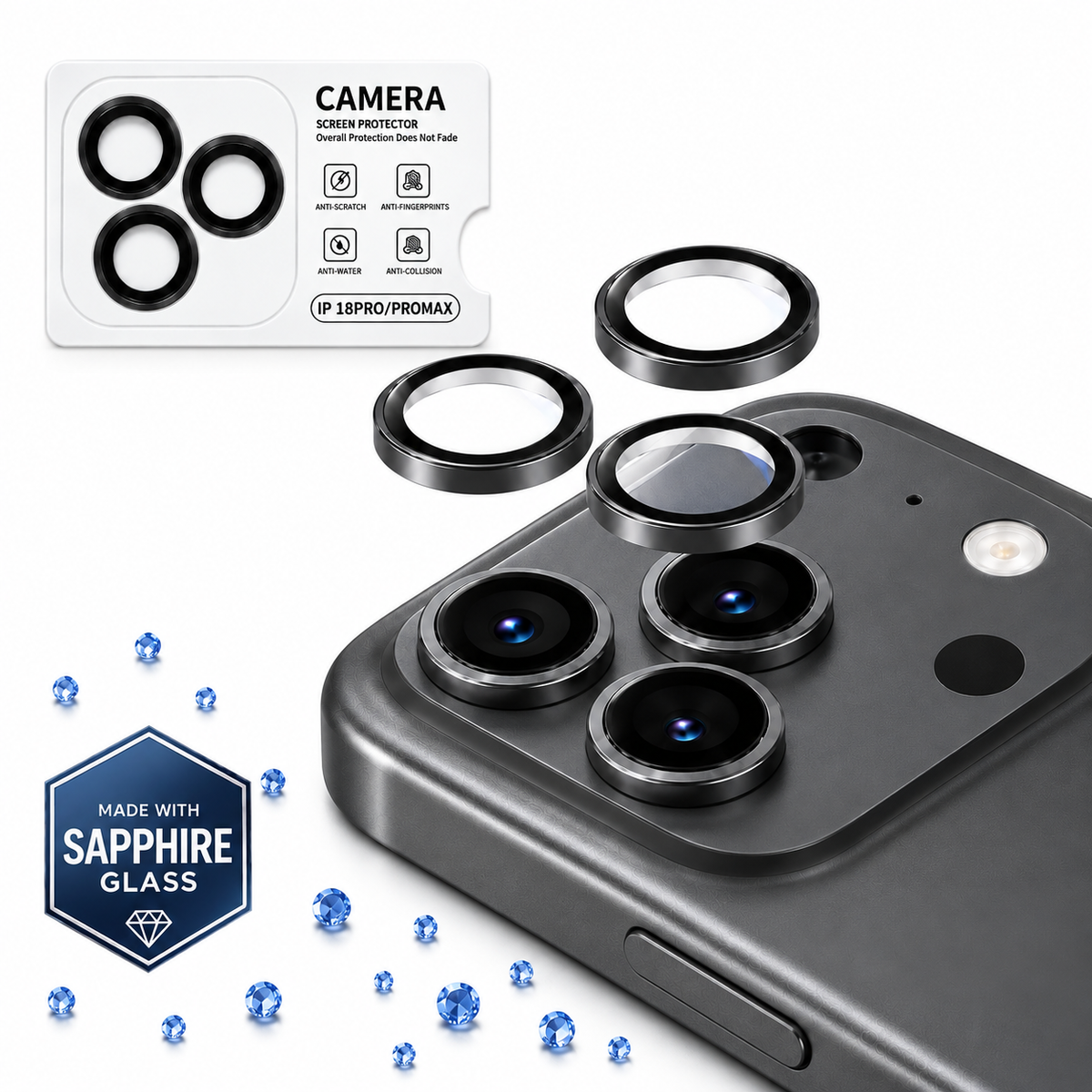 Sapphire Camera Lens Protector for iPhone 18 Pro/ 18 Pro Max