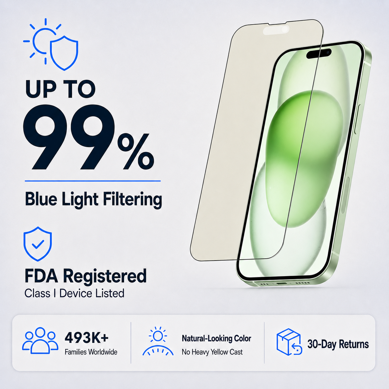 Ultra HD Glass Screen Protector for iPhone 15 PLUS