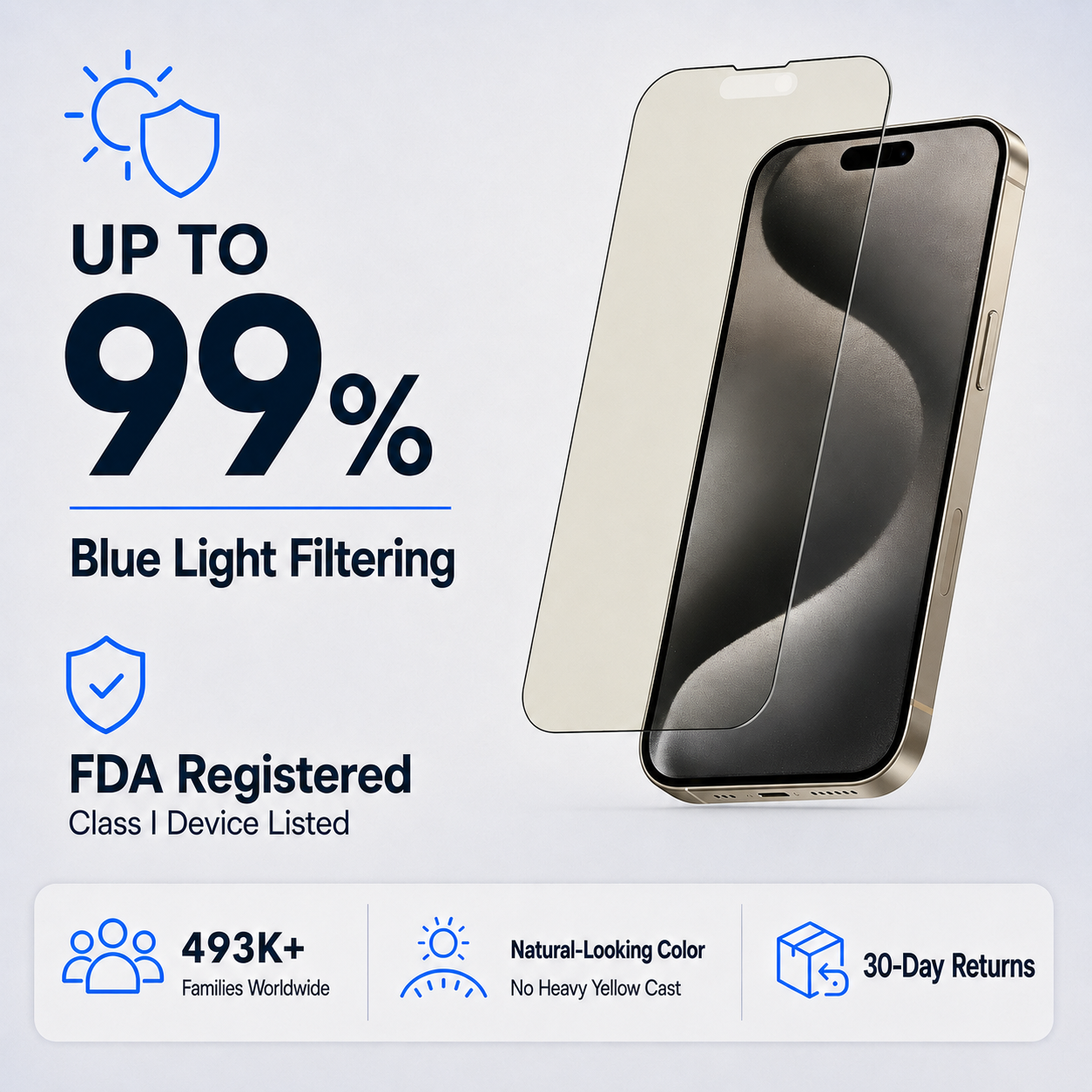 Ultra HD Glass Screen Protector for iPhone 15 PRO