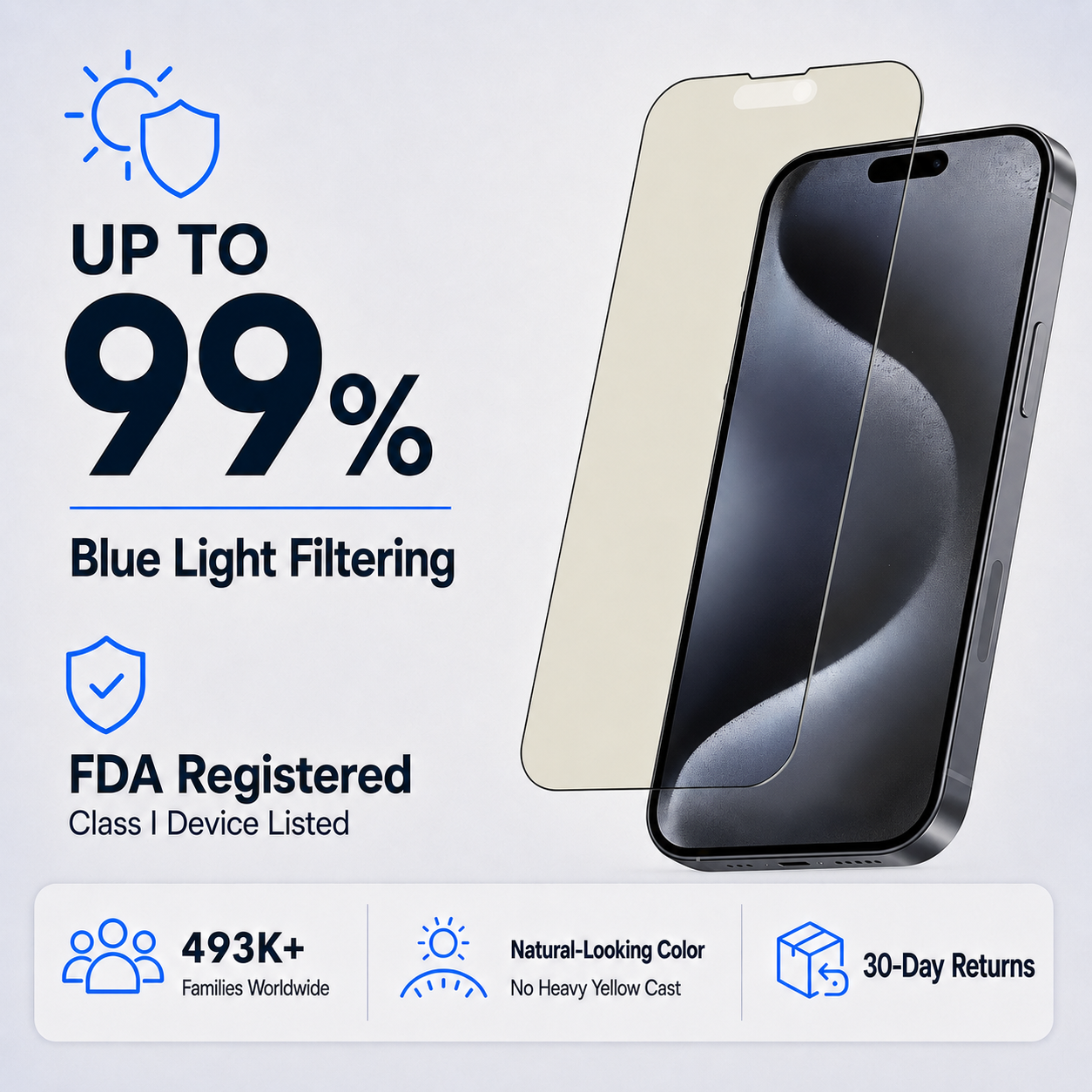 Ultra HD Glass Screen Protector for iPhone 15 PRO MAX