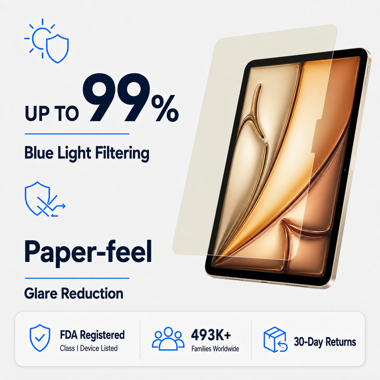 Paper-feel Matte PET Screen Protector for 13-inch iPad Air 6/7 (2024-2025)
