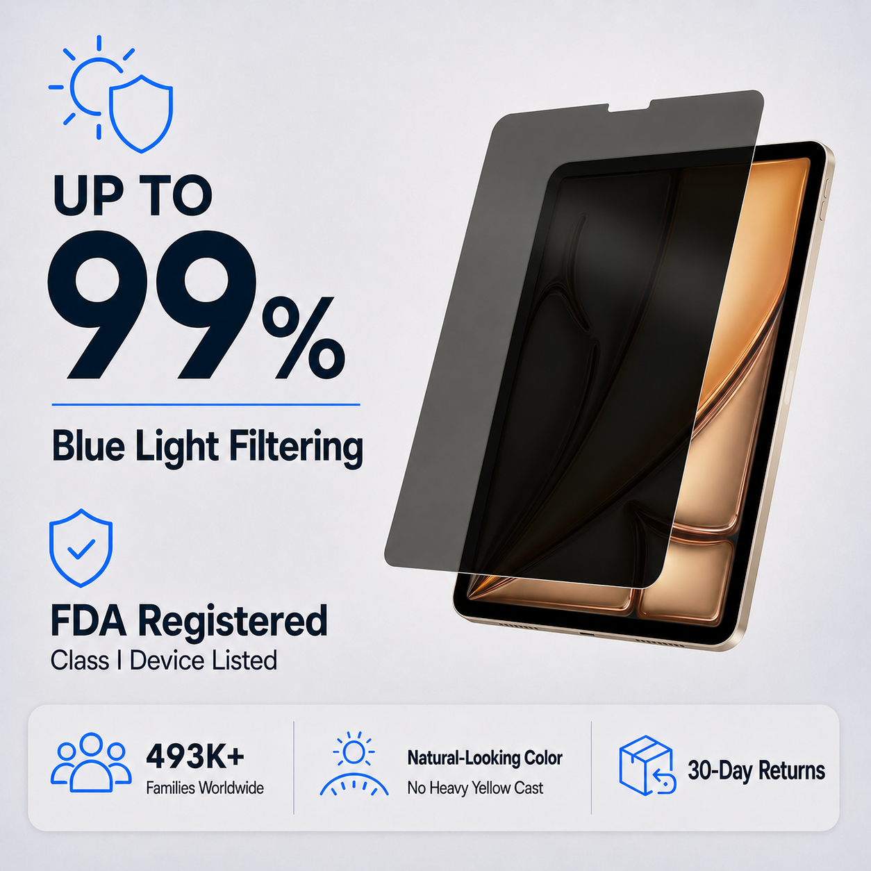 Ultra HD & Privacy Glass Screen Protector for 13-inch iPad Air 6/7 (2024-2025)